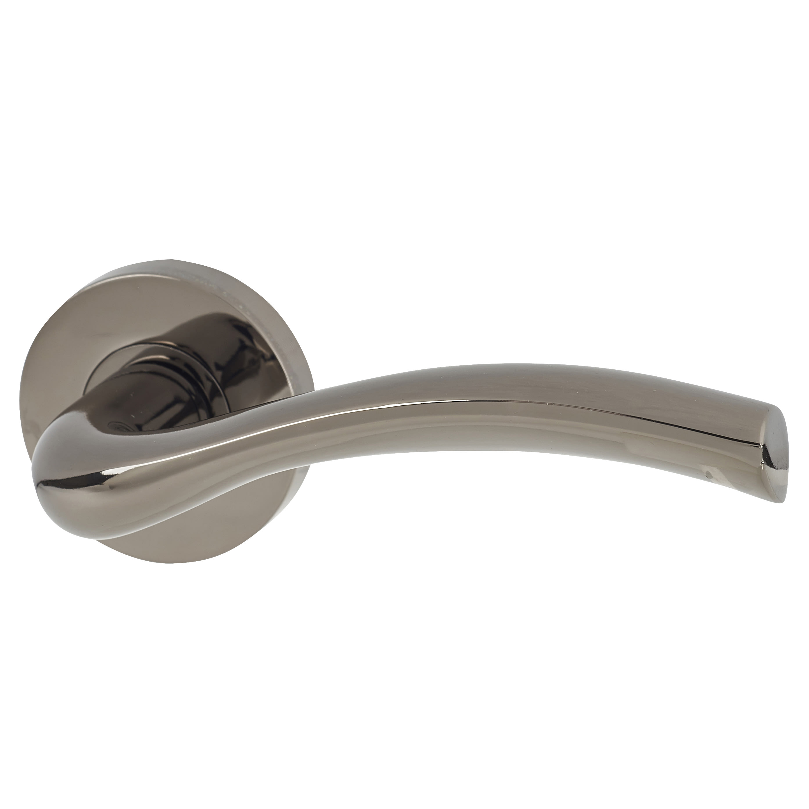 Black Nickel Door Handles on Round Rose - Solar Range - view 2