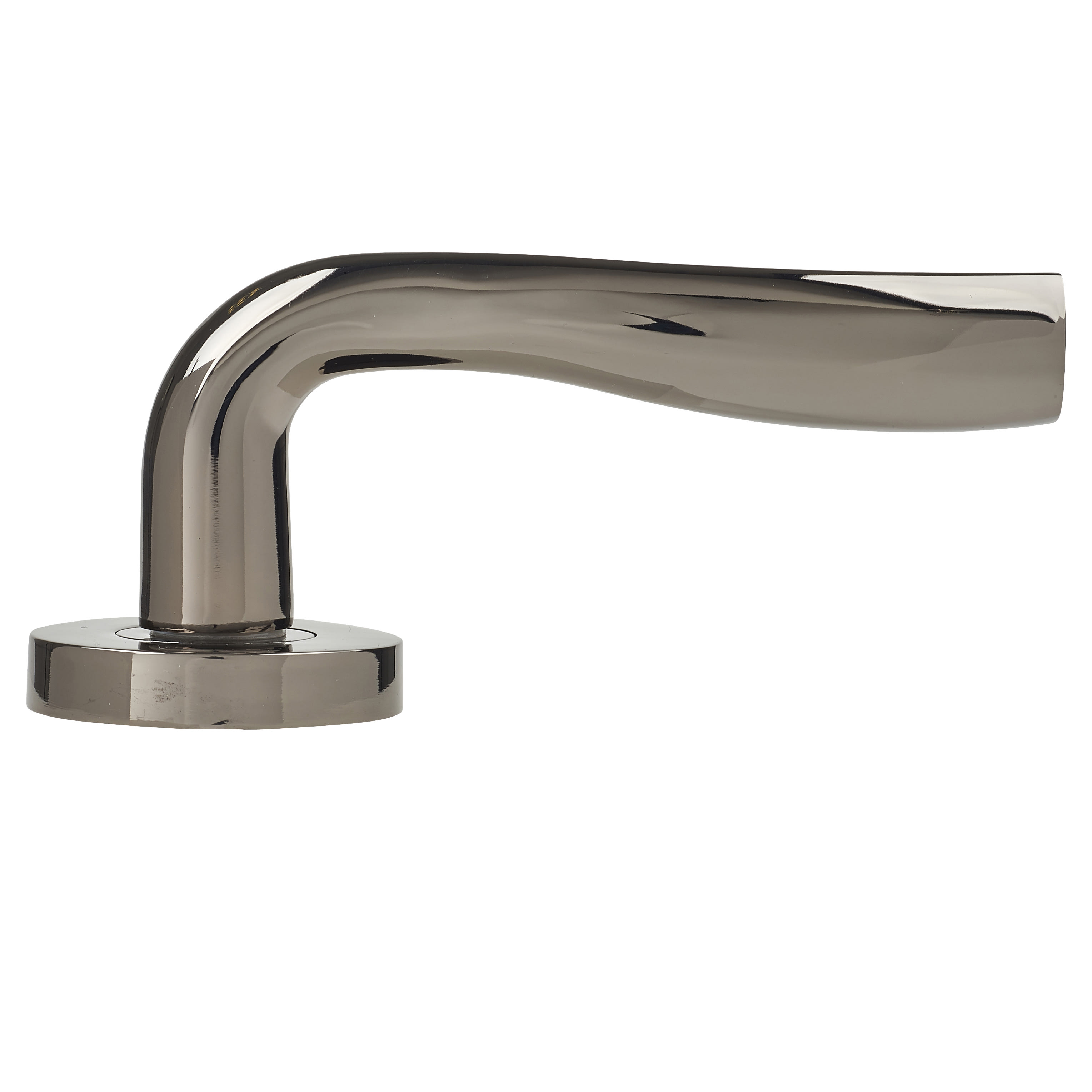 Black Nickel Door Handles on Round Rose - Solar Range - view 3