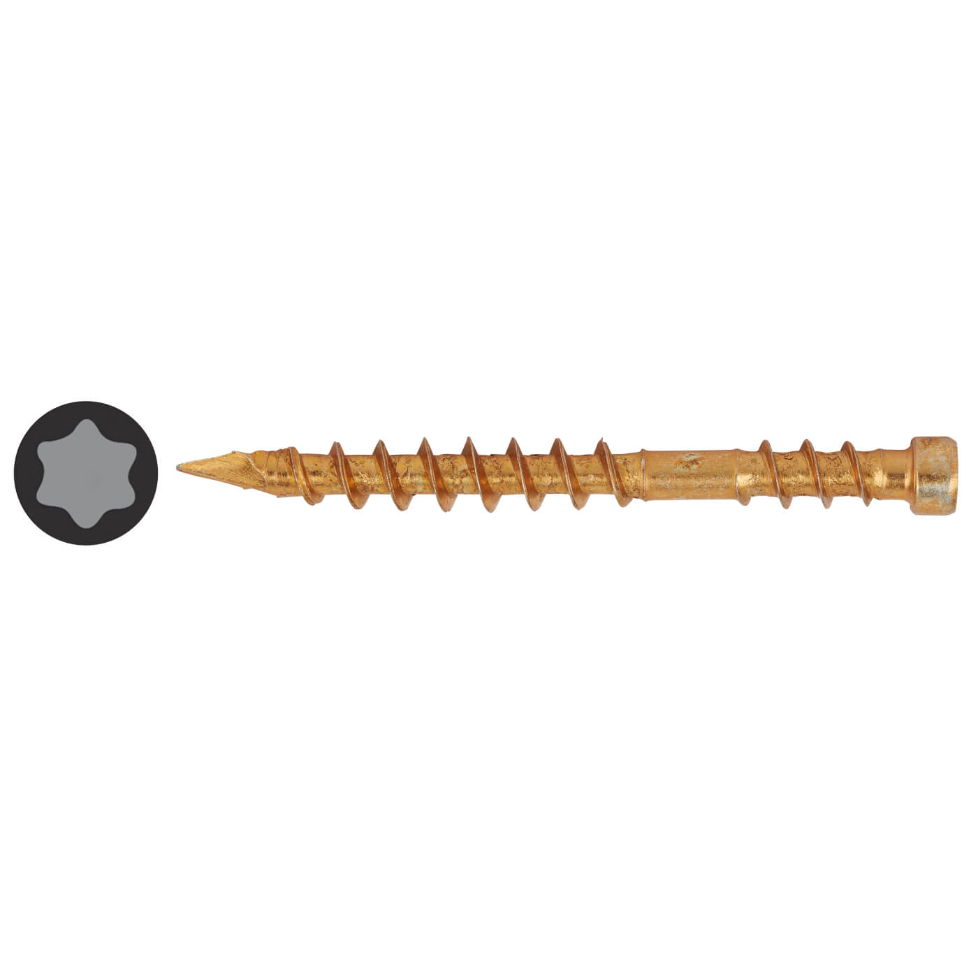 Flooring Torx Secret Fixing Wood Screws - 4.2 x 50mm - Yellow Zinc - Pack of 200 - view 2