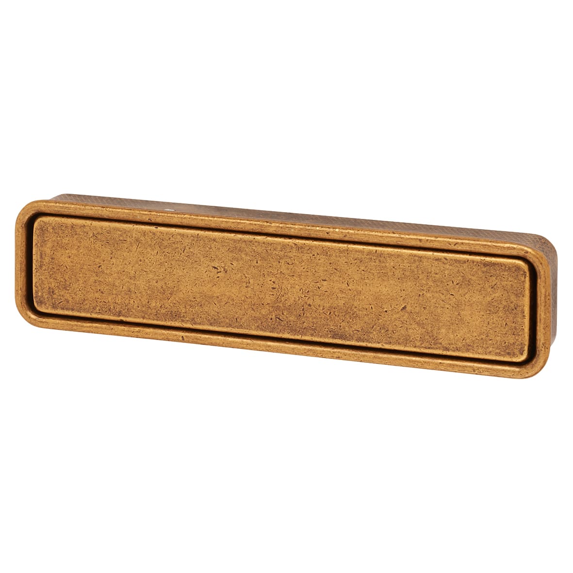 Frome Rectangular Flush Cabinet Pull Handle - 99 x 24mm - Antique Brass - view 3