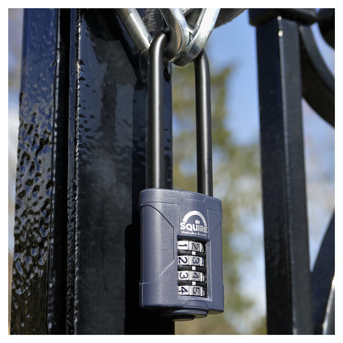 Combination All Weather Extra Long Shackle Padlock - 40mm Body - 17 x 63mm Shackle - Blue - view 7