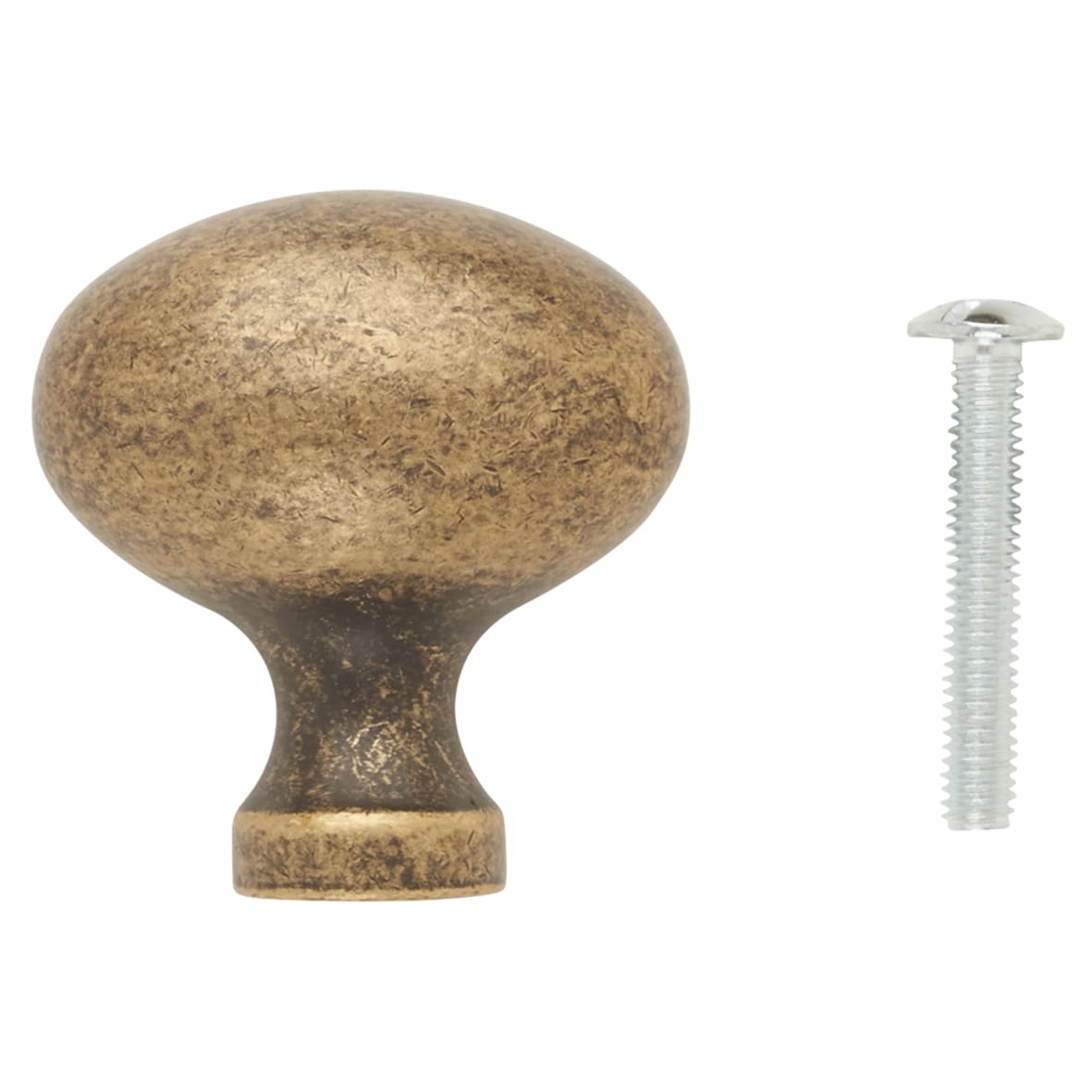 Oval Cabinet Knob - 34 x 23mm - Antique Brass - view 6