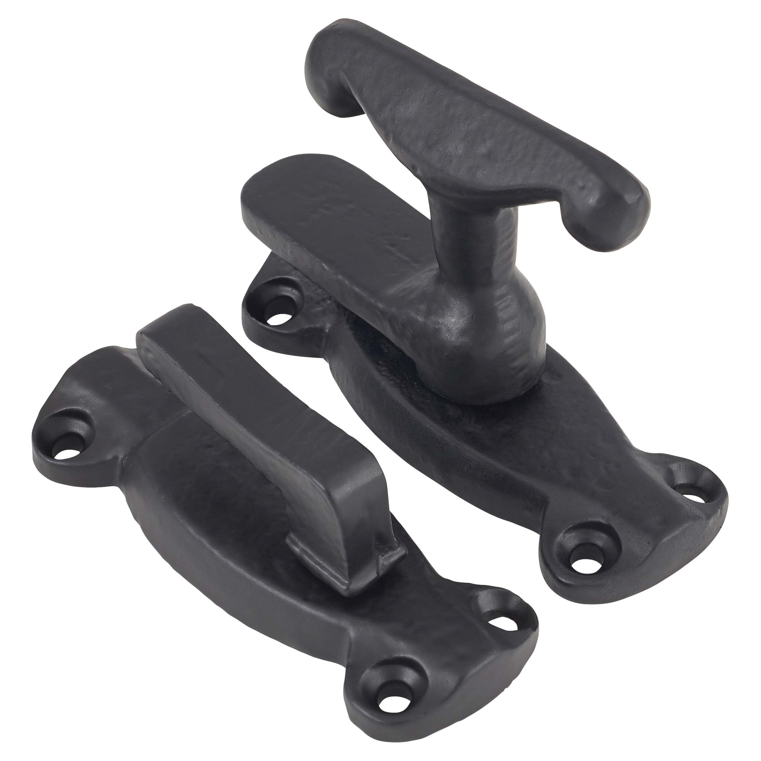 Cupboard Tee Fastener Latch - 80 x 27 x 50mm - Antique Black Iron - view 4