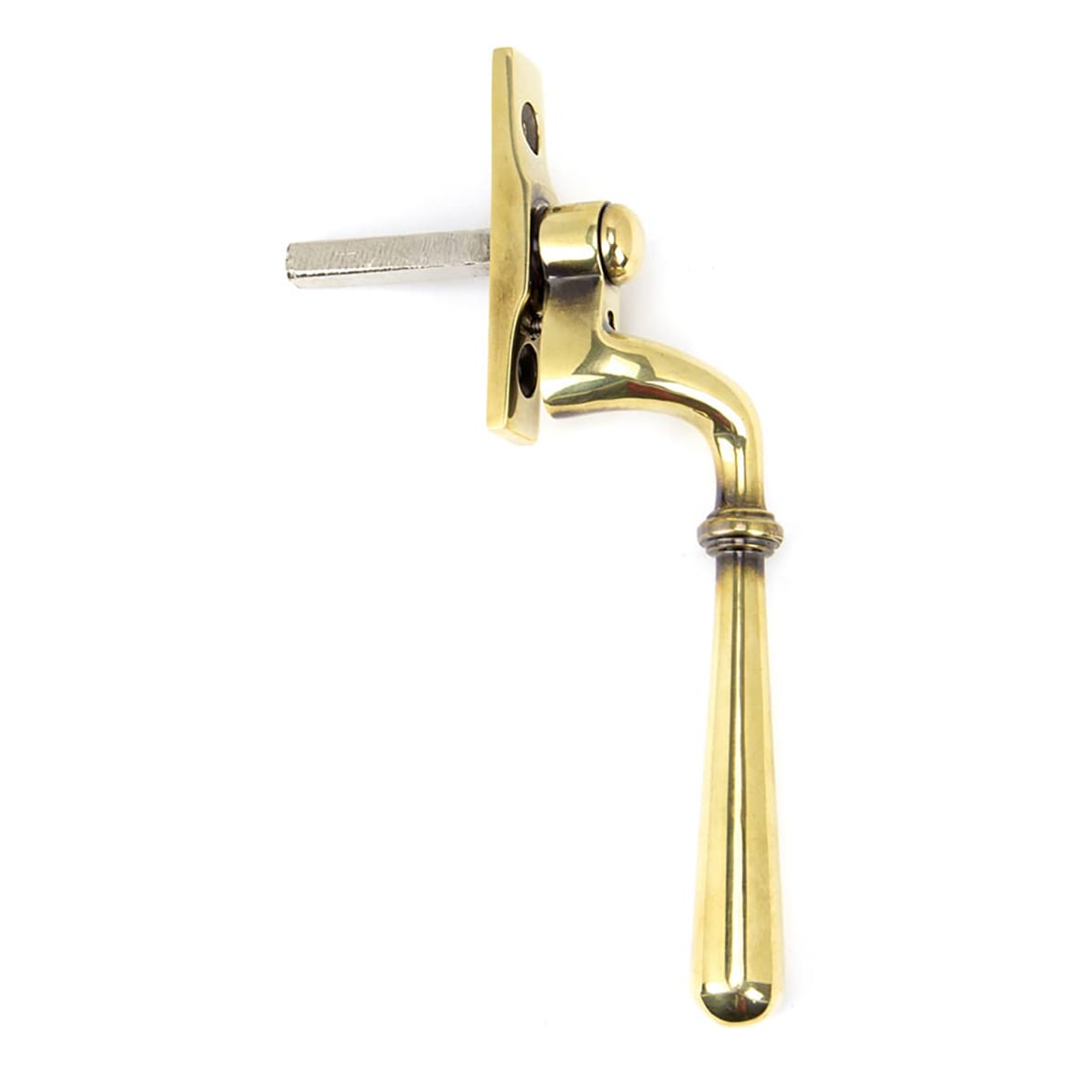 Newbury Locking Espagnolette Casement Window Handle - Right - Aged Brass - view 2