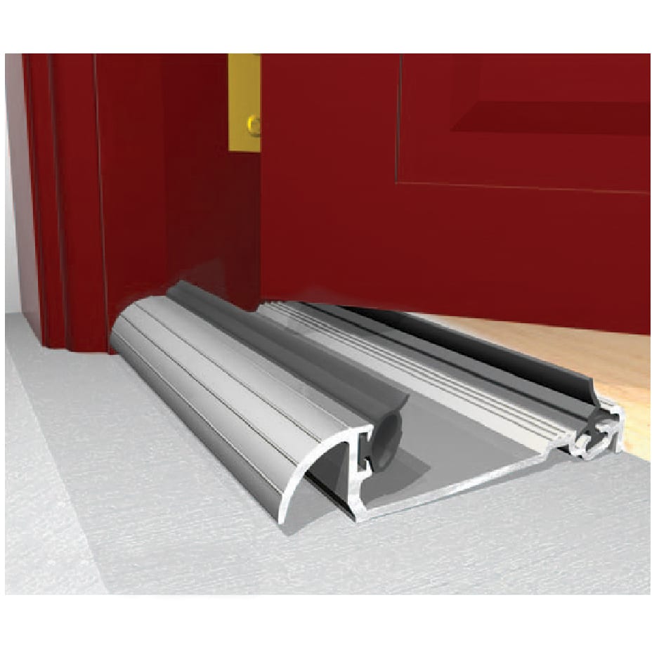 Low Height Macclex Threshold - 914mm Length - Thick Inward Opening Doors - Mill Aluminium - view 2