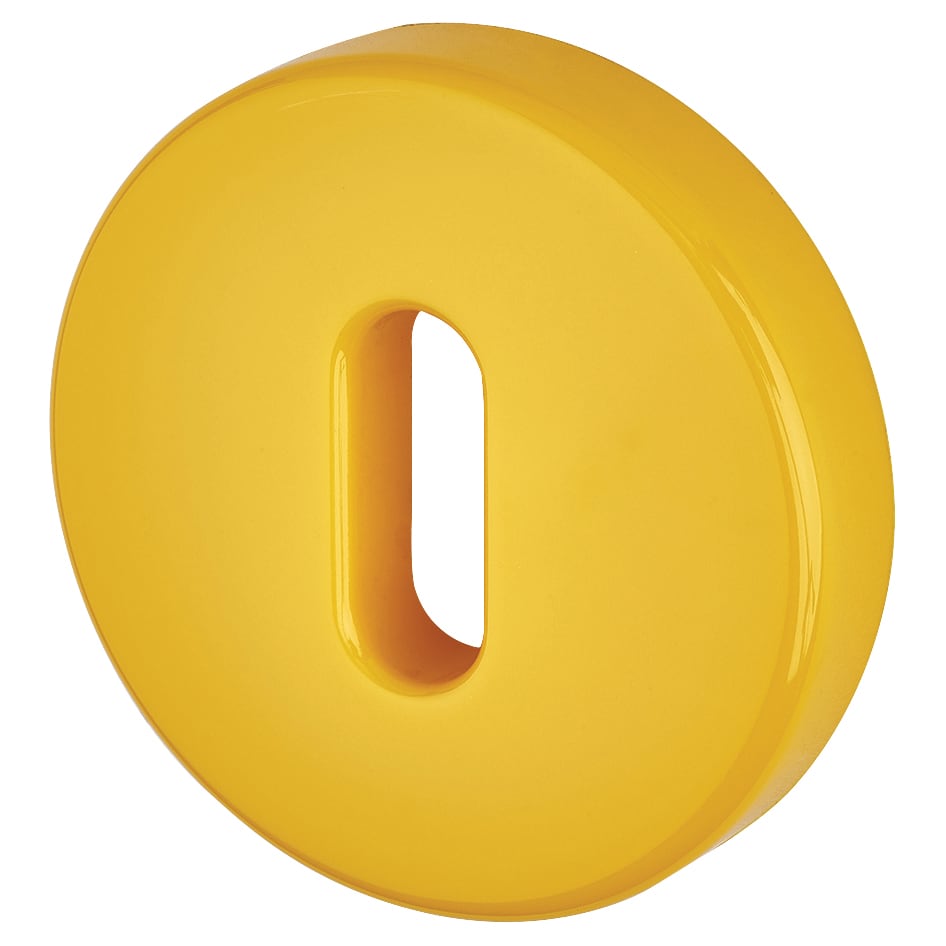 Nylon Escutcheon - 52mm Diameter - Keyhole - Golden Yellow - Pair - view 2