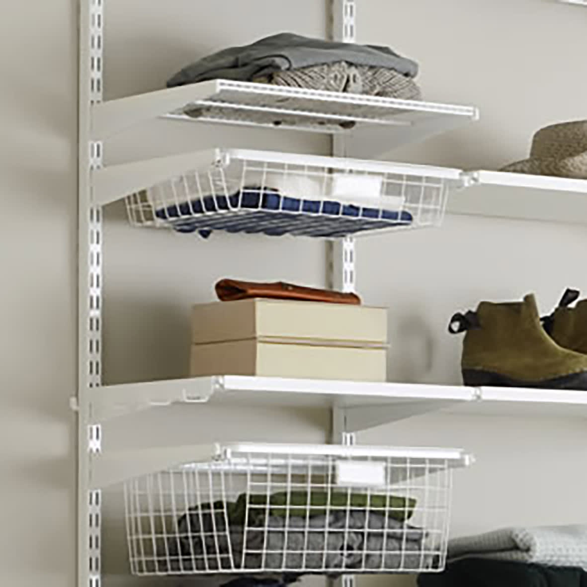 Top Track System - Click In White Edged Melamine Board/Shelf - 605 x 503 x 20mm - White - view 4