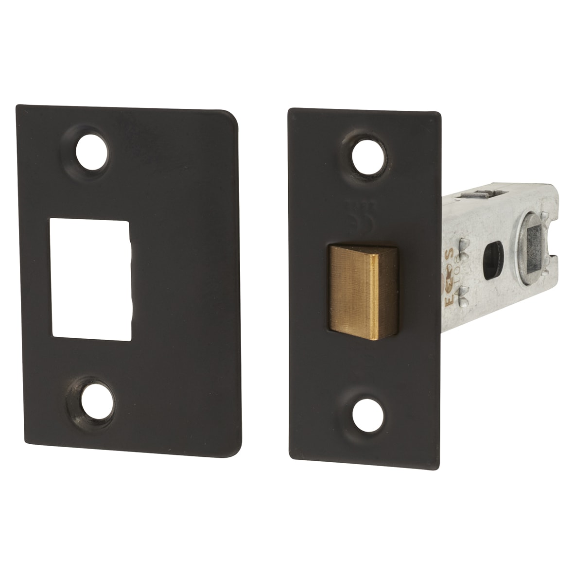 Brass Matt Black Knurled Latch Door Handles on Rose Ultimate Pack - Lagos Range - view 4
