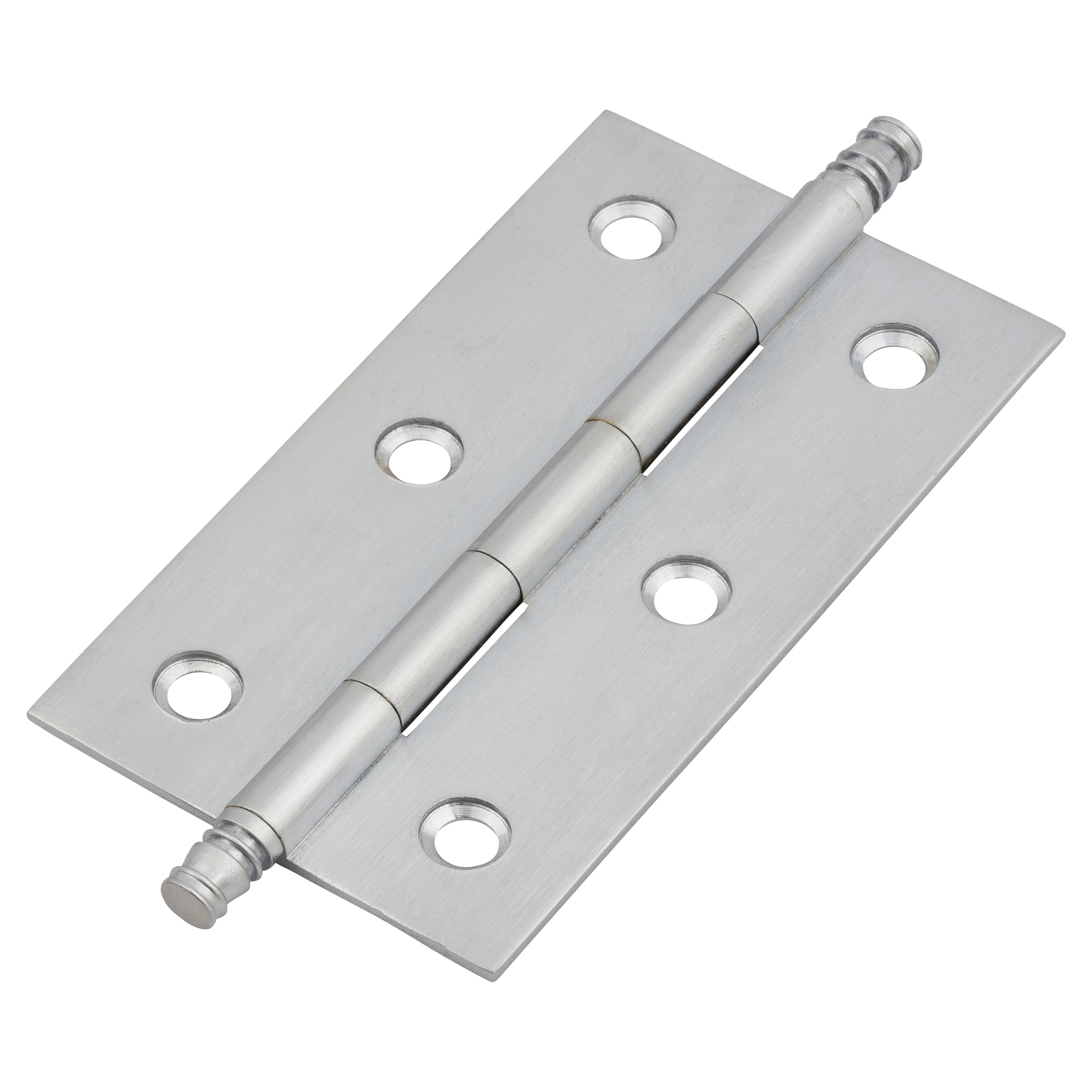Solid Drawn Finial Butt Cabinet Hinge - 64 x 35 x 1.45mm - Satin Chrome - Pair - view 2