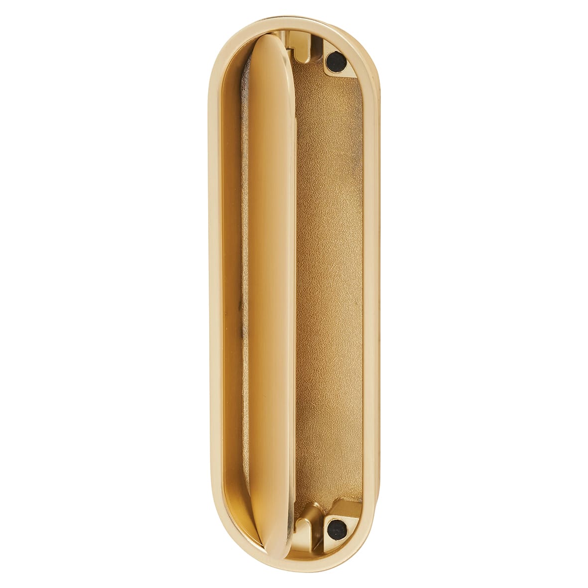 Eccles Oval Flush Cabinet Pull Handle - 150 x 47mm - Satin Brass - view 2