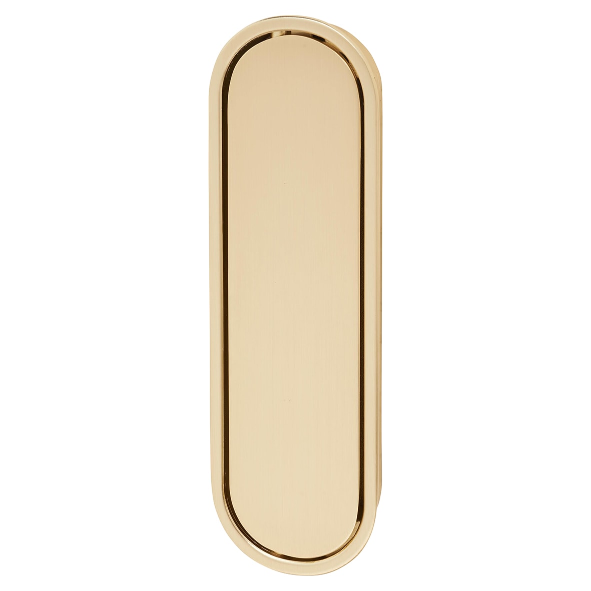Eccles Oval Flush Cabinet Pull Handle - 150 x 47mm - Satin Brass - view 3