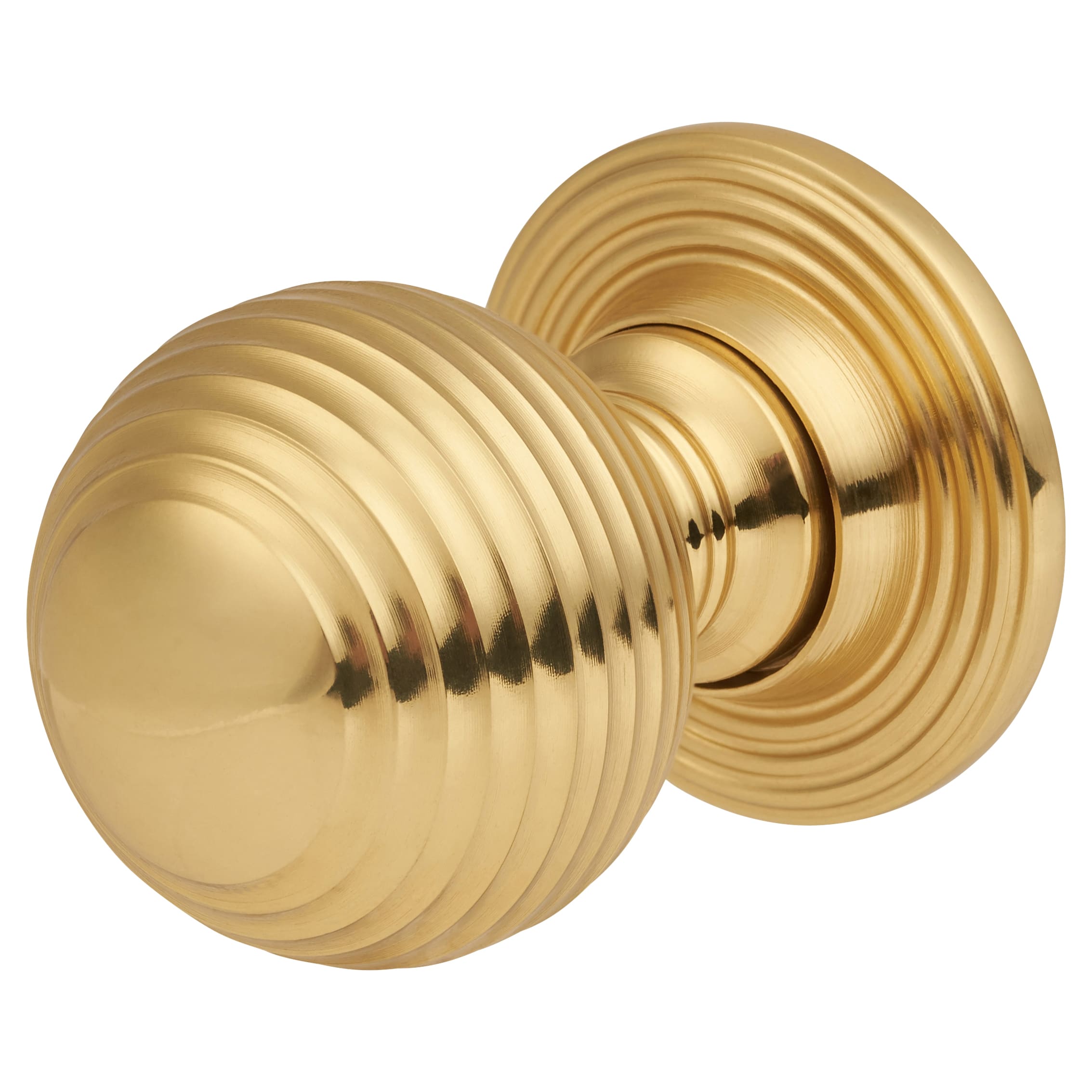 Beehive Ball Cabinet Knob - 25mm Diameter - Polished Brass - view 2