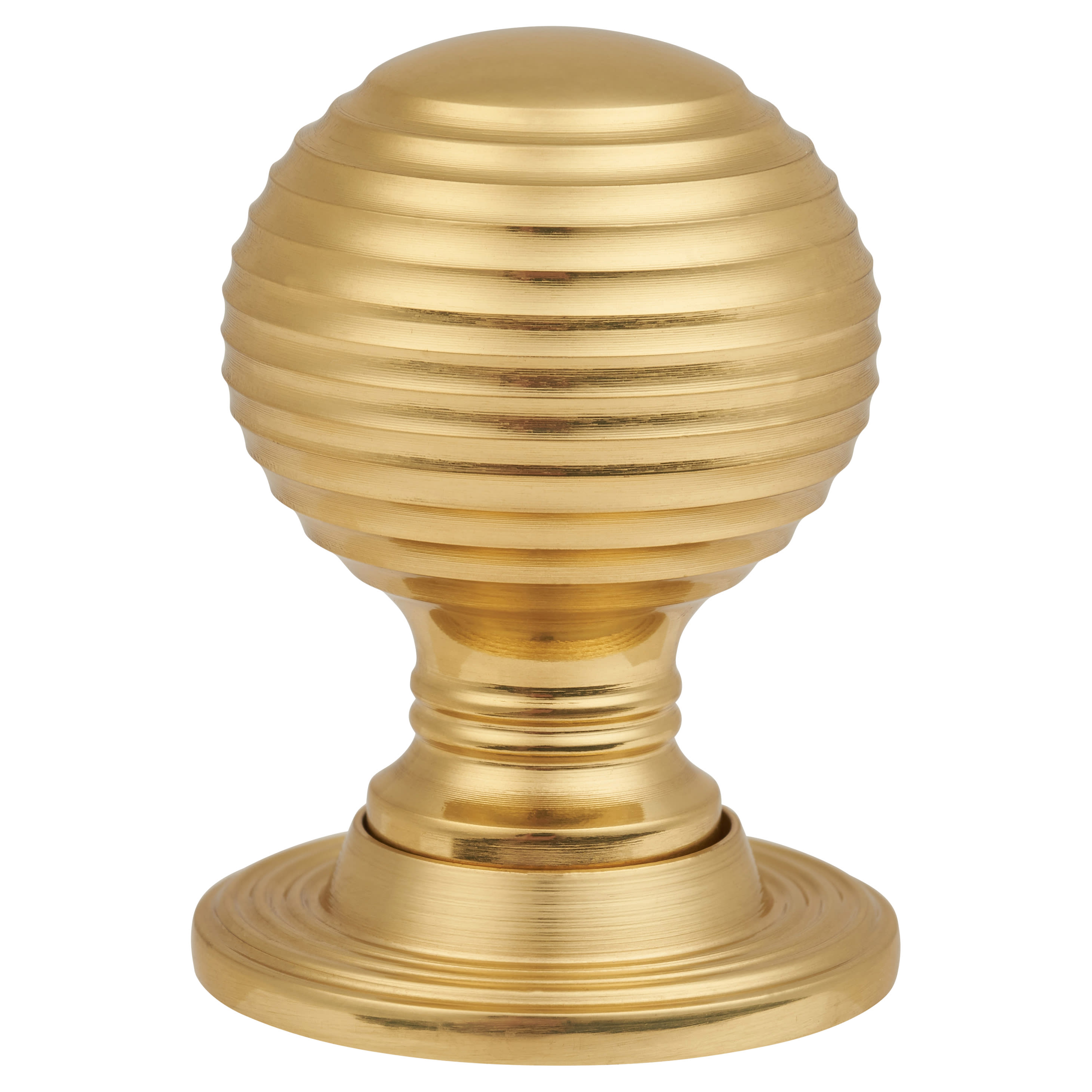 Beehive Ball Cabinet Knob - 25mm Diameter - Polished Brass - view 4
