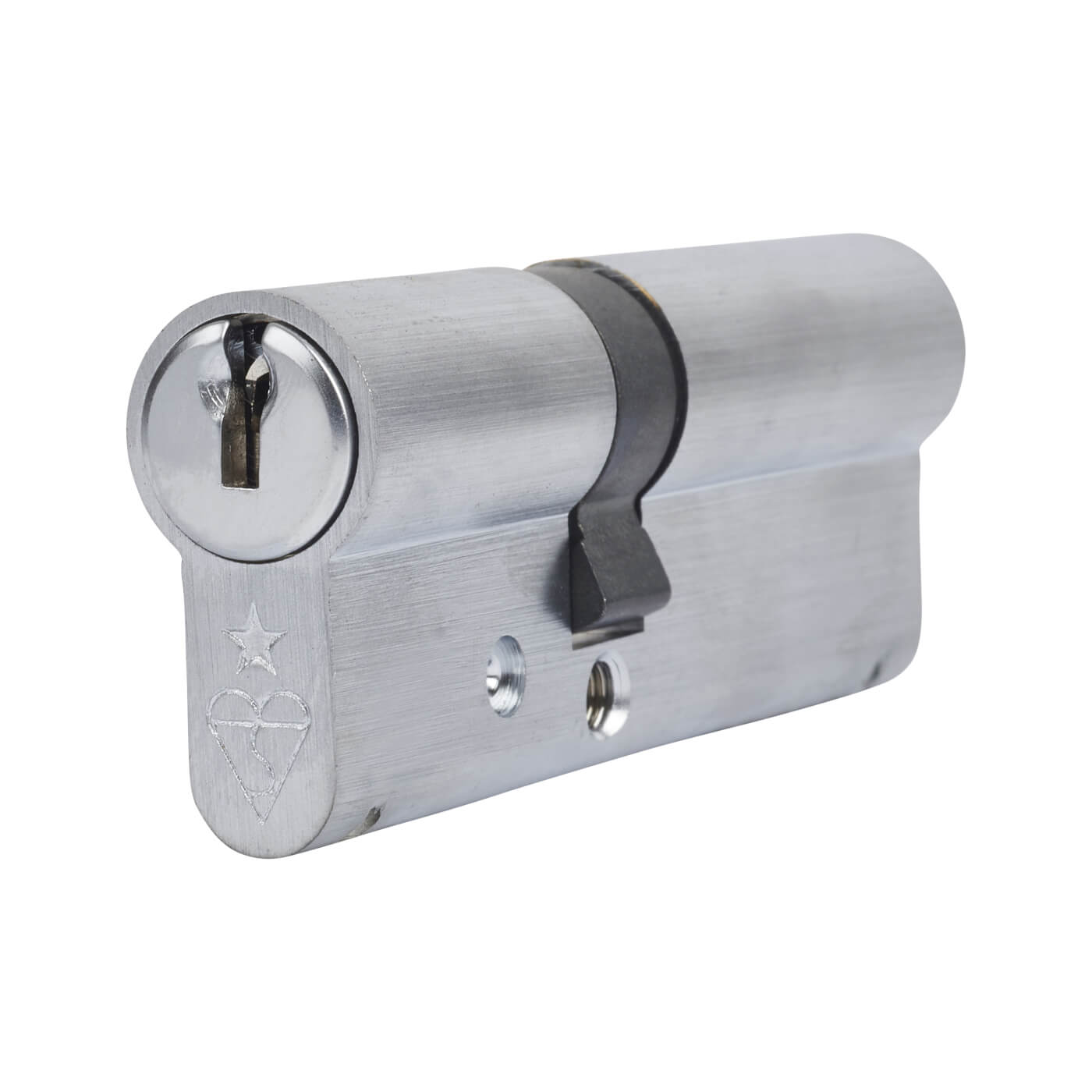 1 Star 6 Pin Kitemarked 85mm Euro Double Cylinder - 35 + 50mm - Satin Chrome - Keyed to Differ - view 2