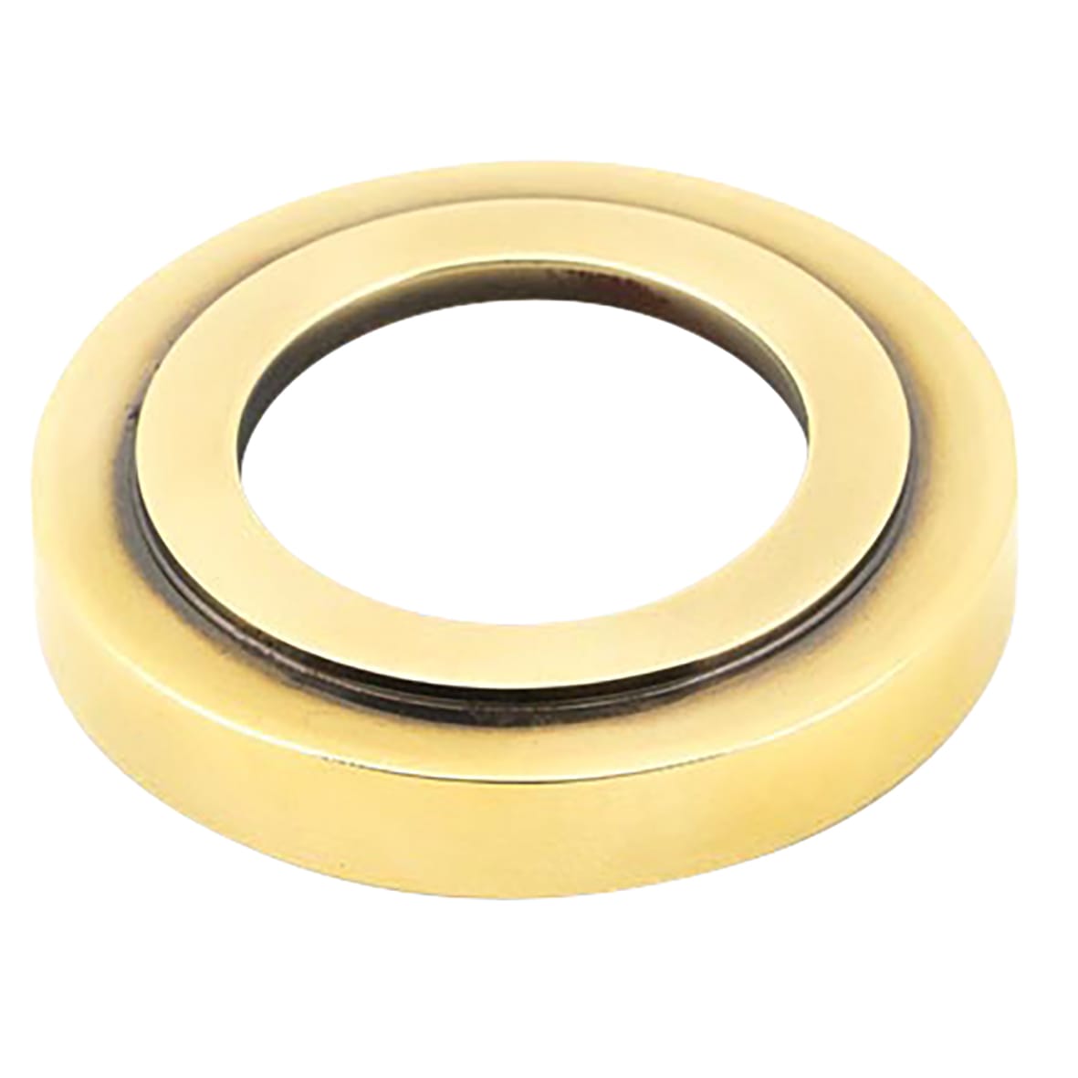Aged Brass Door Handles on Round Art Deco Rose - Newbury Range - view 2