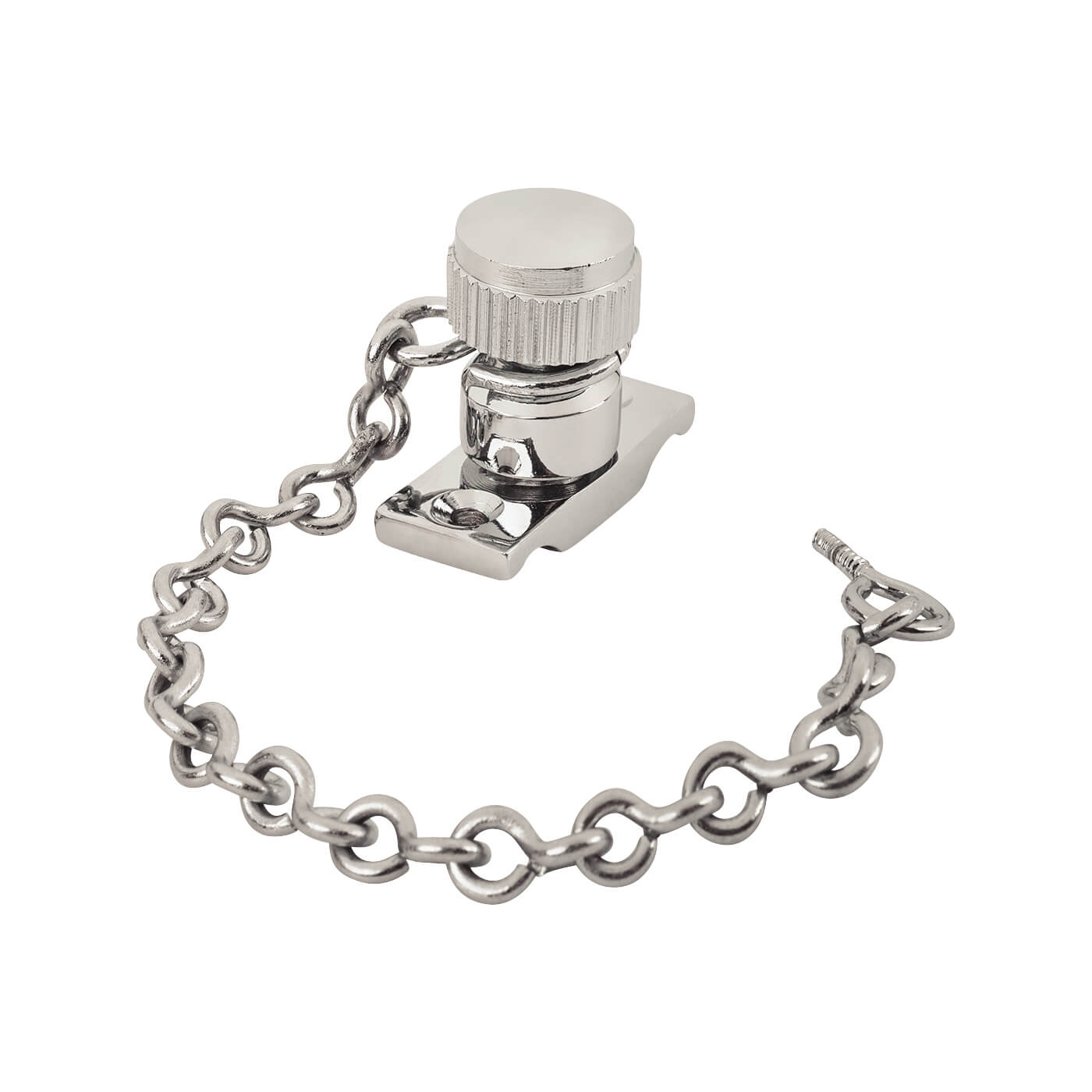 Acorn Sash Window Stop on Chain - 32 x 13mm - Polished Chrome - view 2