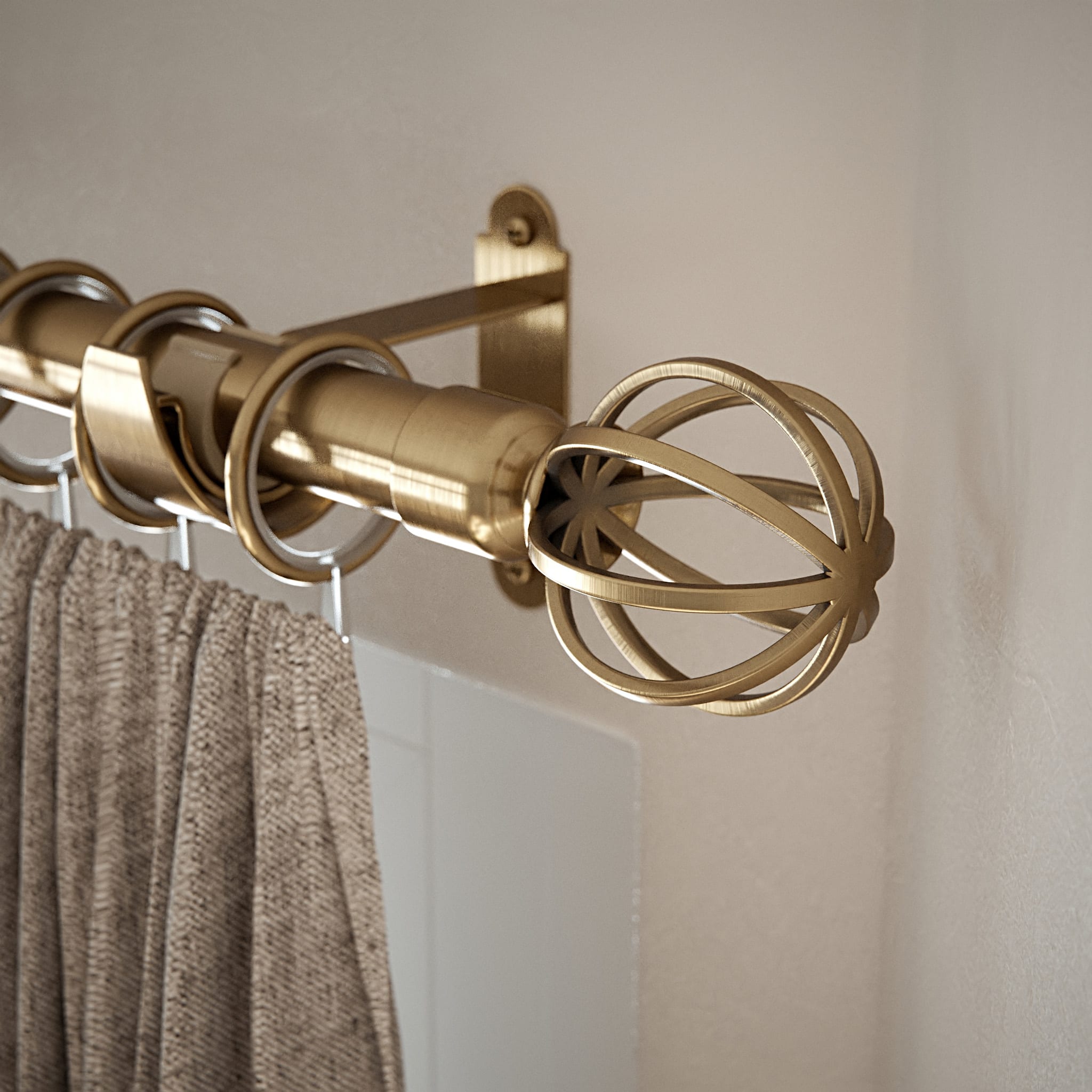 25mm Cage Orb Curtain Pole Finial - Antique Brass - Pack of 2 - view 3