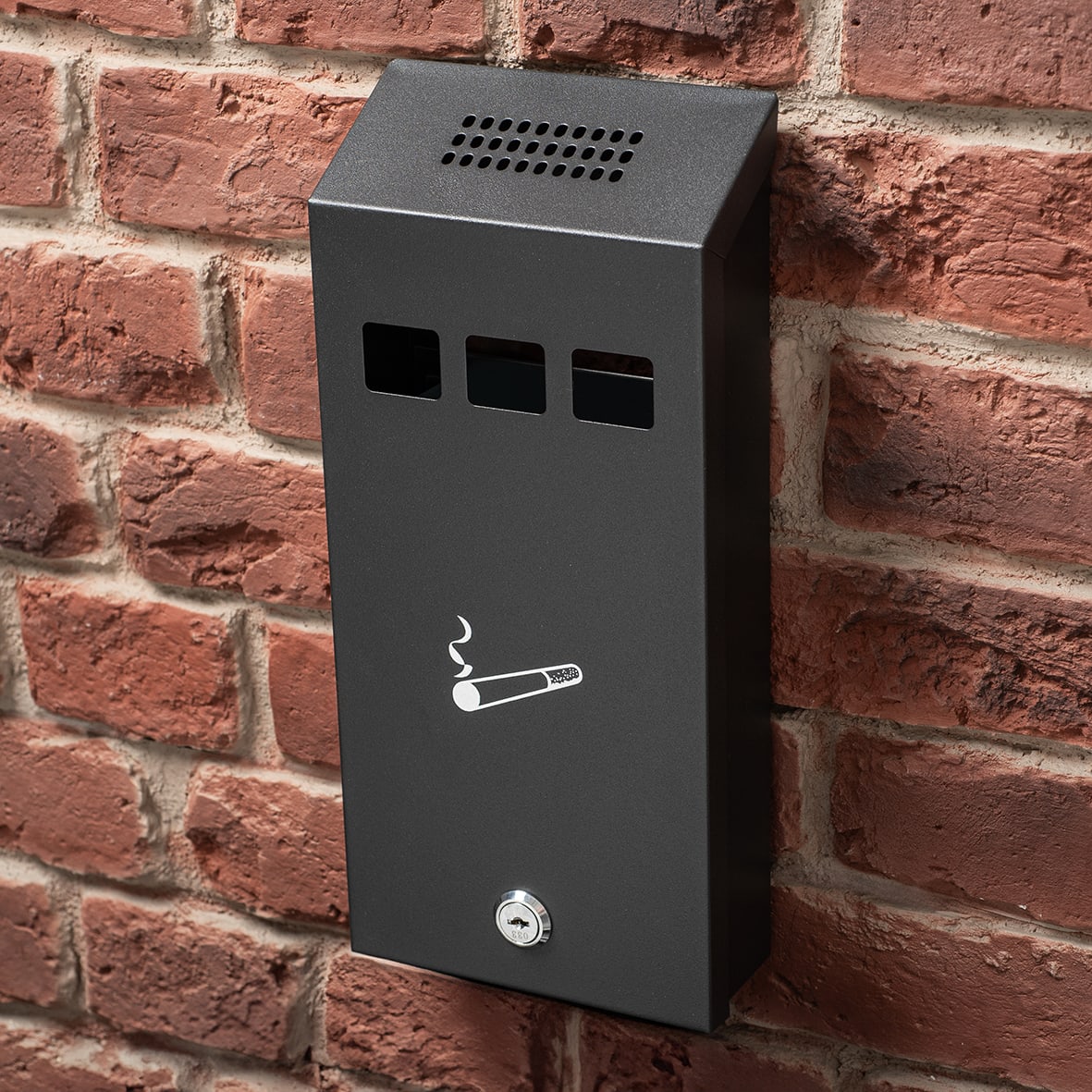 Compact Cigarette Bin - 147 x 323 x 60mm - Black - view 2