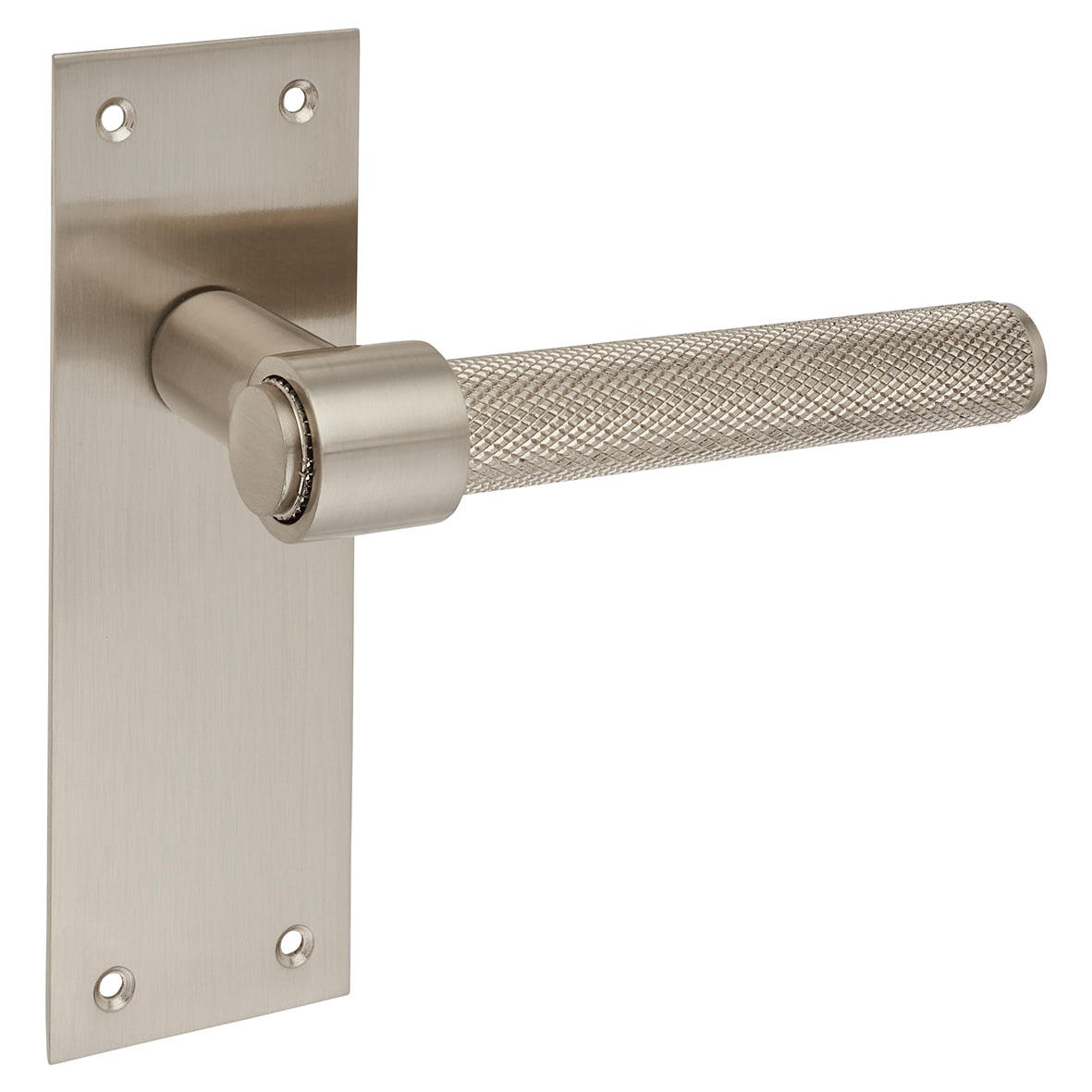 Wenlock 15mm Knurled T-Bar Cabinet Pull Handle on Stepped Backplate - 224mm c/c - Pol Nickel - view 3