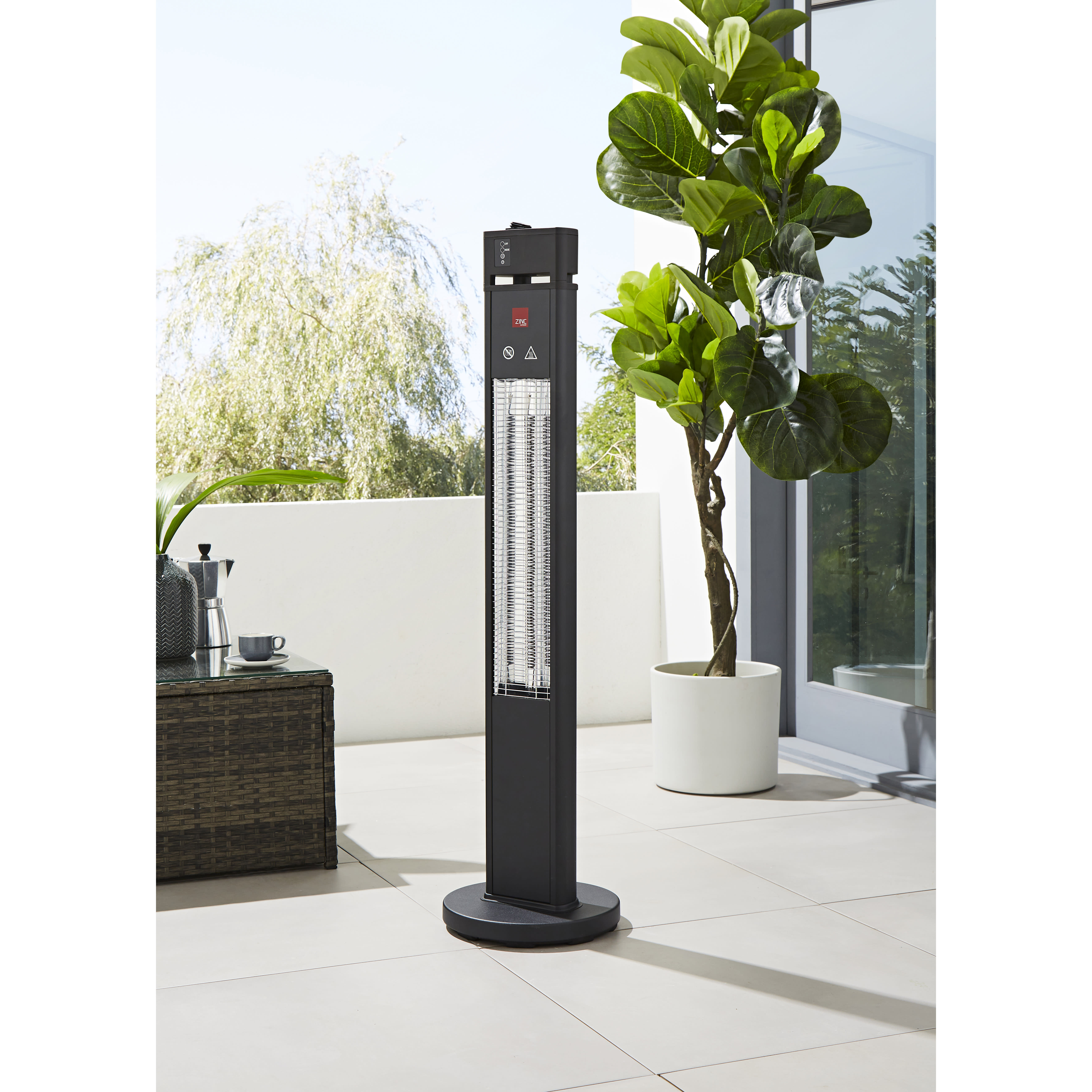 Forum Zink Blaze IP55 Floor Standing Patio Heater - 500/1000/1600W - view 3