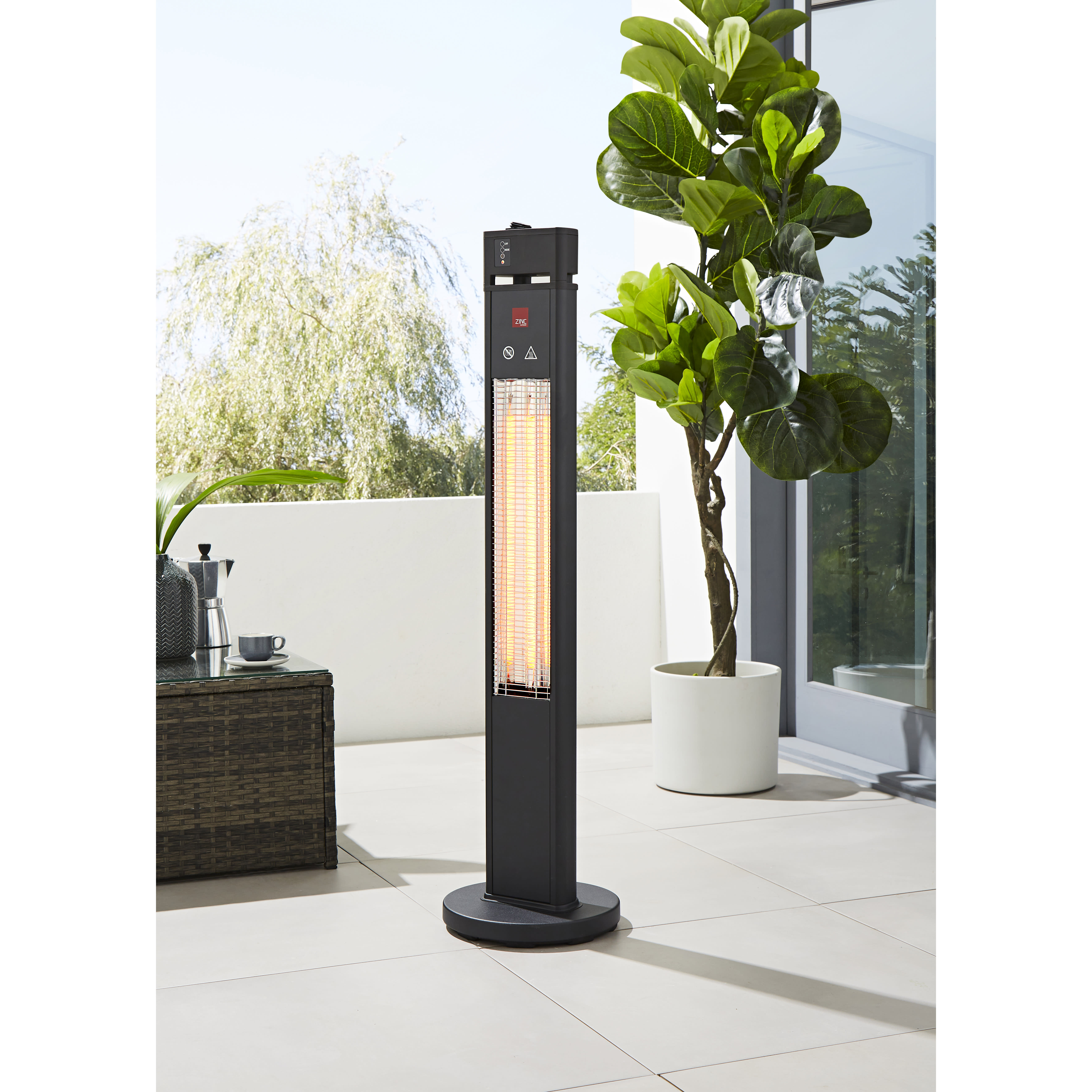 Forum Zink Blaze IP55 Floor Standing Patio Heater - 500/1000/1600W - view 4