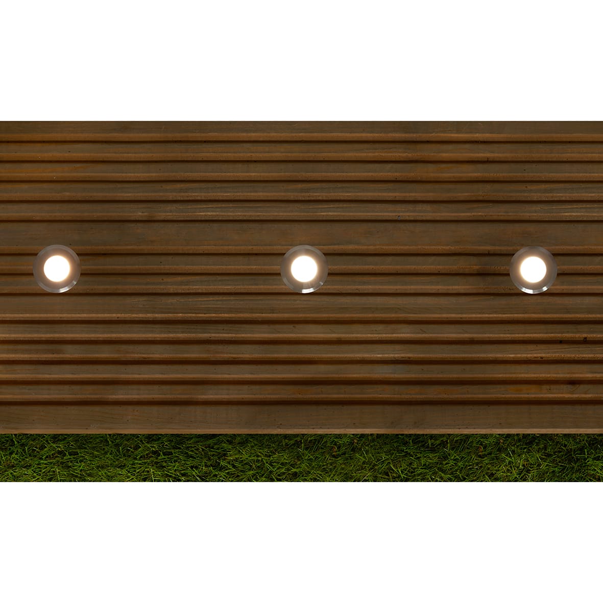 Forum Zink Ayle 2W Solar LED Round Garden Decking Lights - 4000K/RGB - Stainless Steel - Pack of 4 - view 4