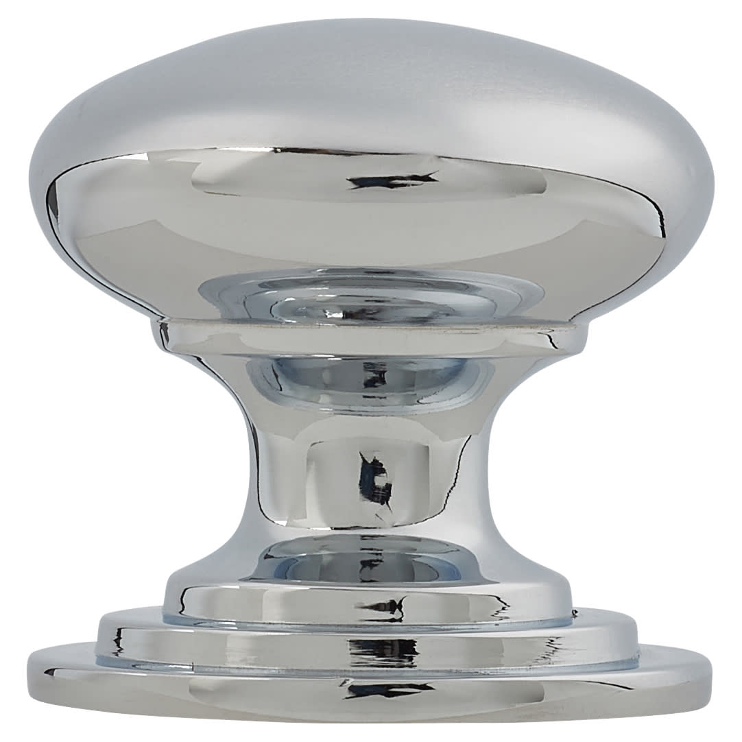Victorian Turned Round Cabinet Knob - 32mm Diameter - Polished Chrome - view 3