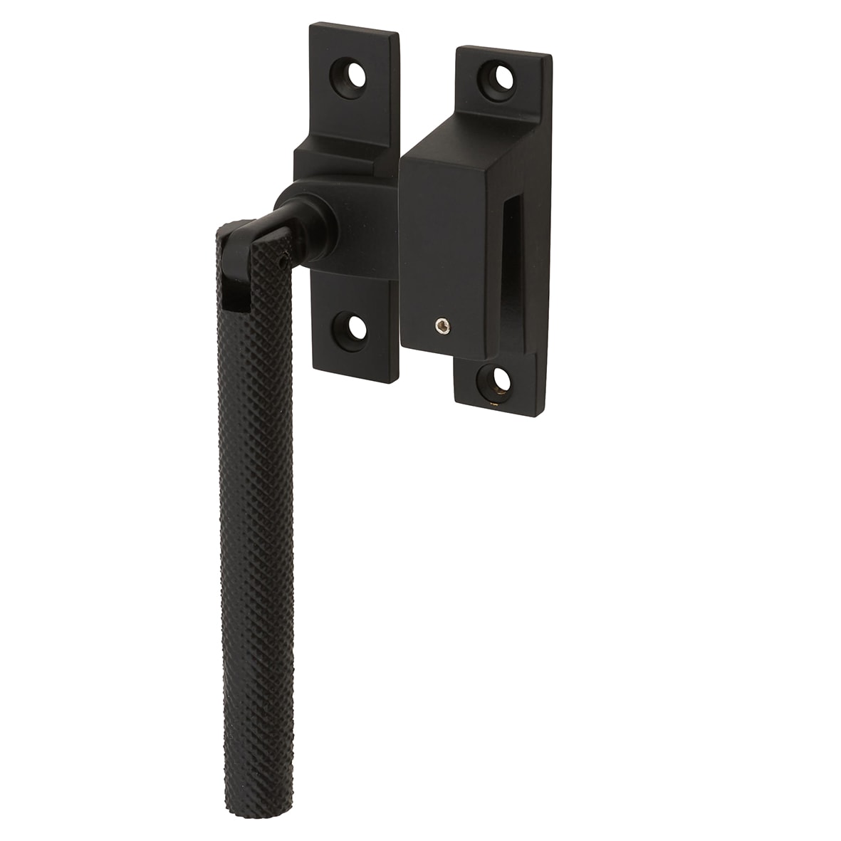 Willow Knurled Locking Mortice & Hook Plate Window Fastener - Reversible - Matt Black - view 2