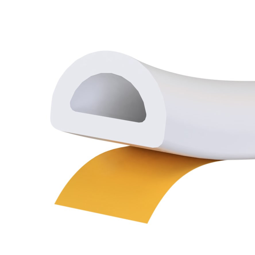 Self-Adhesive EPDM 'D' Seal - 5m Length - White - view 2