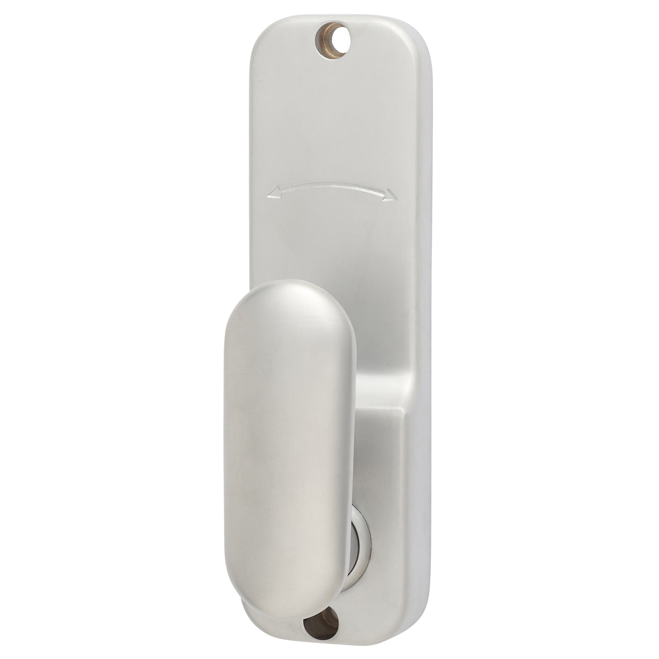 Easy Code Change Push Button Code Lock and Latch - Holdback Option - Satin Chrome - view 4