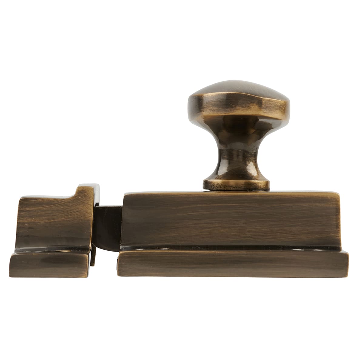 Box Style Cupboard Catch - 55 x 40 x 35mm - Antique Brass - view 3