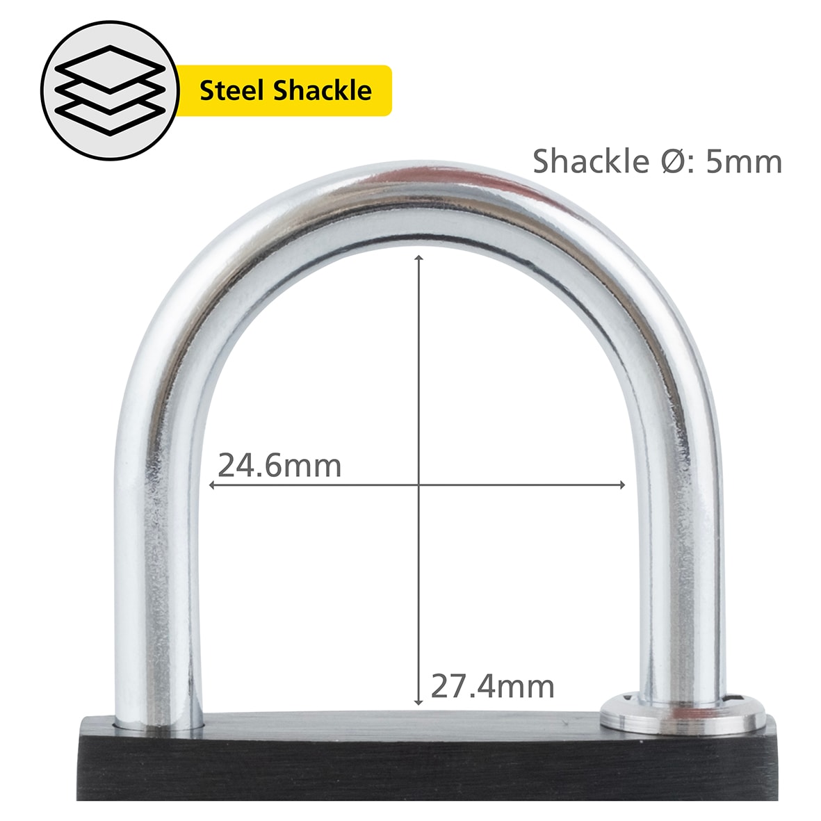 4 Dial Combination Padlock - 40mm Body - 27.5 x 24.5mm Shackle - Keyed to Differ - view 4