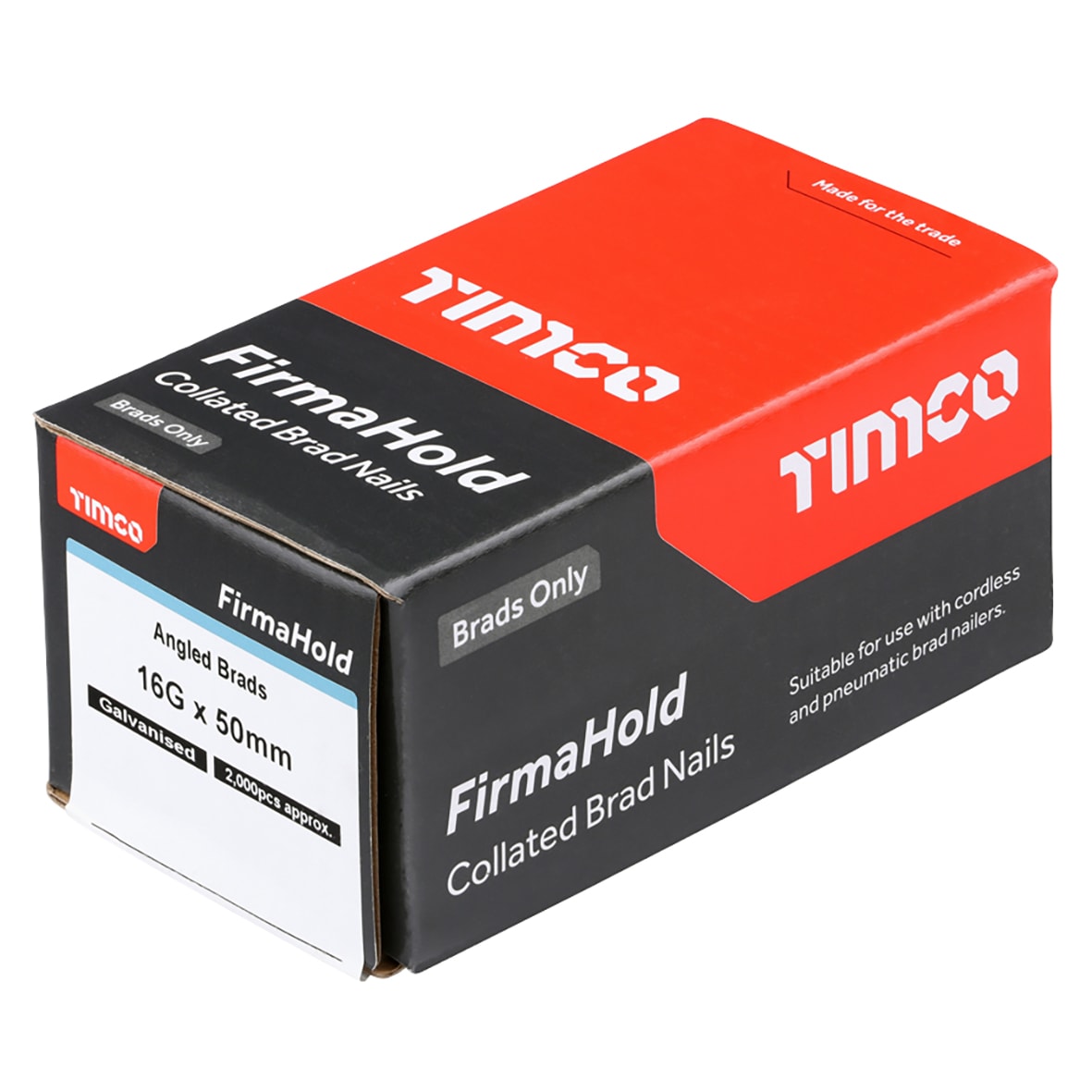 FirmaHold Second Fix Brad Nail - 20° Angled - 16 Gauge x 50mm - Galvanised - Pack of 2000 - view 2
