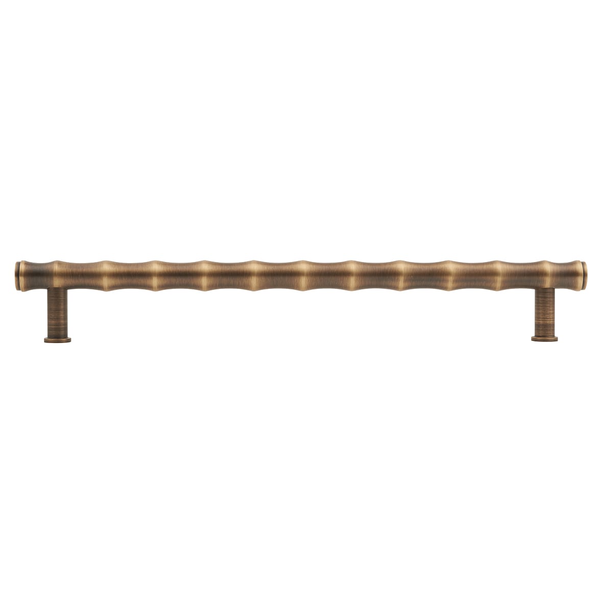 Crispin Bamboo 15mm T-Bar Cabinet Pull Handle - 224mm Centres - Antique Brass - view 2