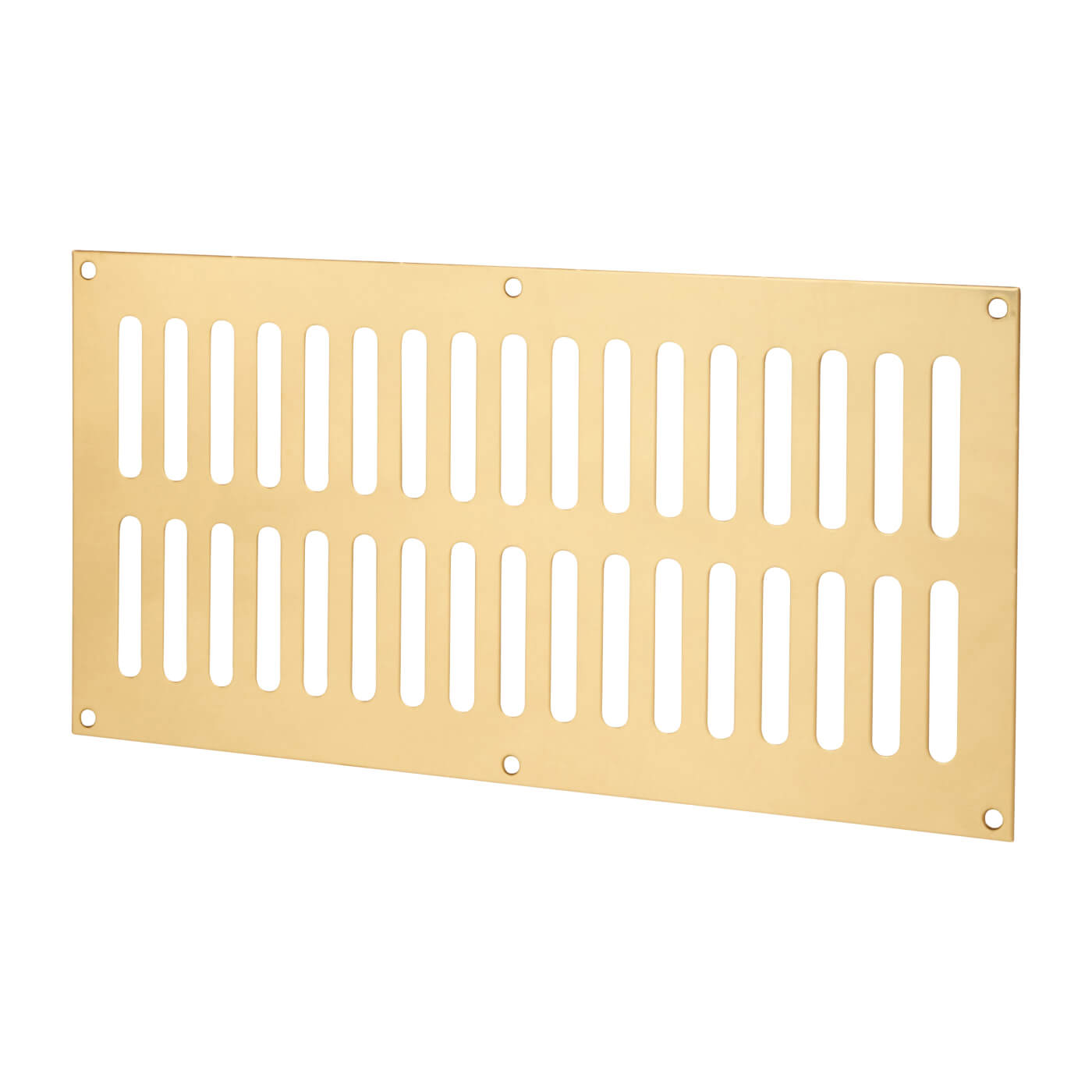 Plain Slotted Vent - 305 x 152mm - 11590mm² Free Air Flow - Polished Brass - view 2