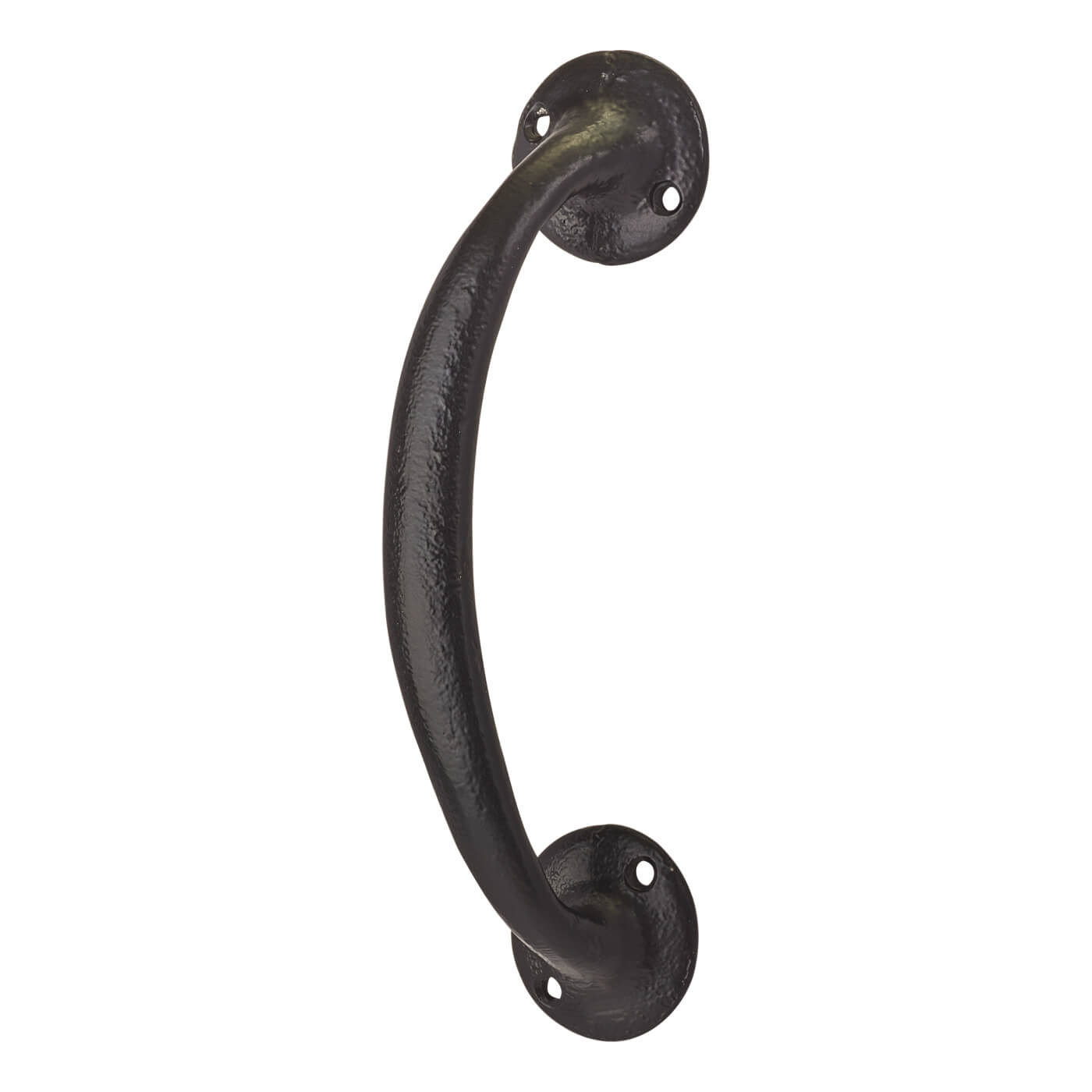 Victorian Antique Black Iron Bow Door Pull Handle - Screw Fix - 254 x 33mm - view 2