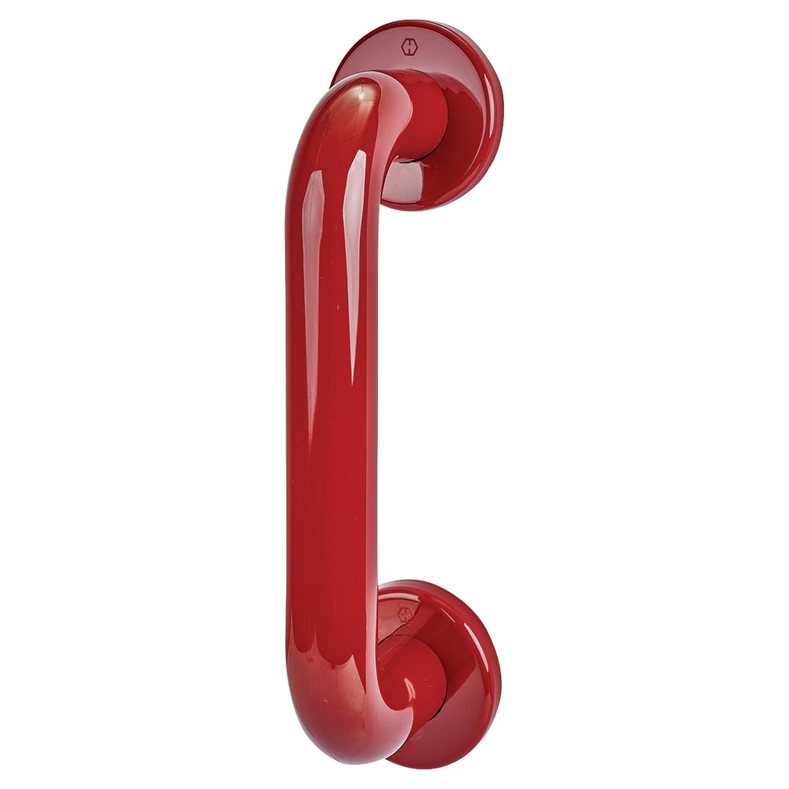 Rouge Red Nylon D-Bar Door Pull Handle on Rose - Screw Fix - 220mm c/c - view 2