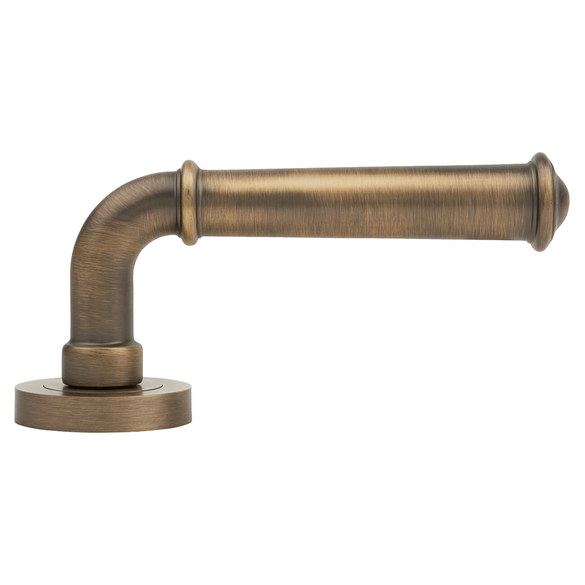 Antique Brass Fire Rated Door Handles on Round Rose - Classic Range - view 6