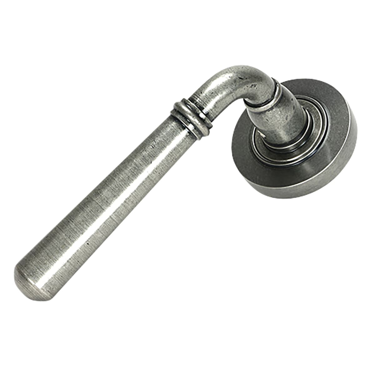 Pewter Door Handles on Round Rose - Newbury Range - view 2