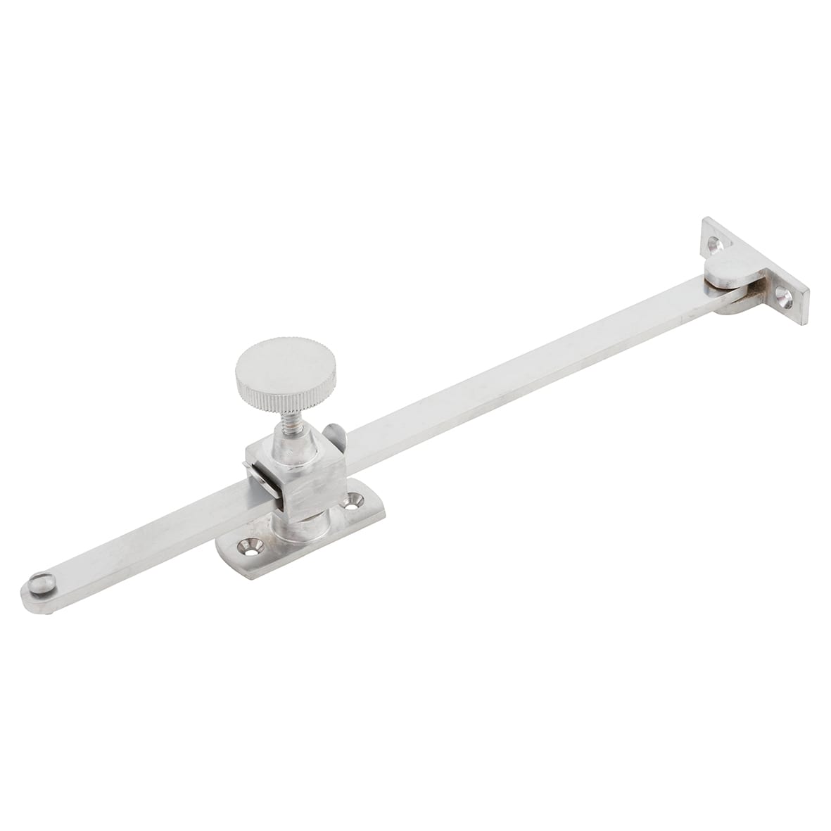 Budget Adjustable Screw Down Locking Casement Window Stay - 10"/250mm Length - Sat Chrome - view 2