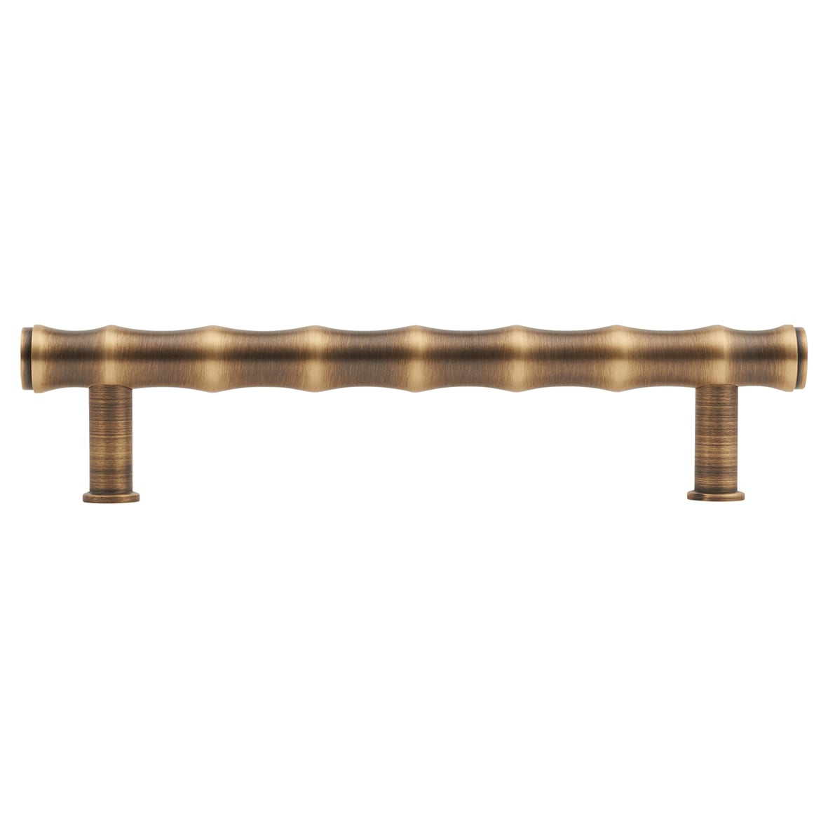 Crispin Bamboo 15mm T-Bar Cabinet Pull Handle - 128mm Centres - Antique Brass - view 2