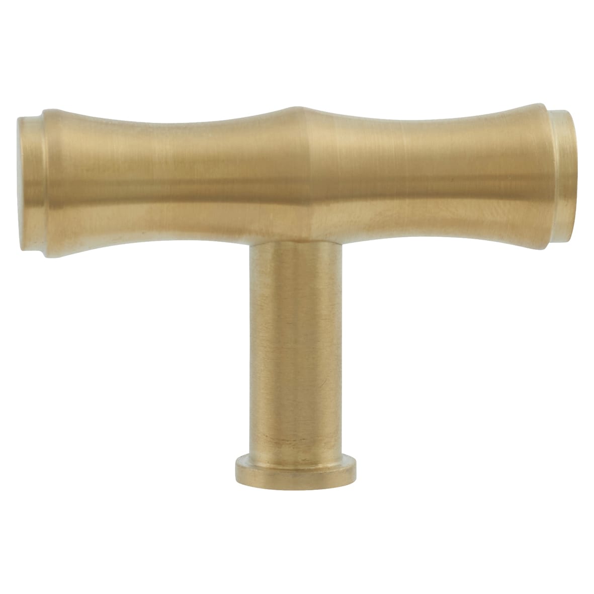Crispin Bamboo 12mm T-Bar Cabinet Knob - 55 x 38mm - PVD Satin Brass - view 2