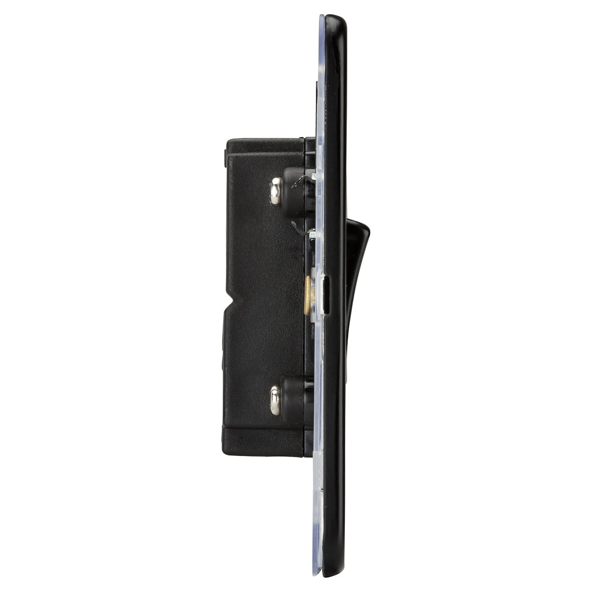 10AX 1 Gang Screwless Flat Plate Double Pole Light Switch - Matt Black - view 2