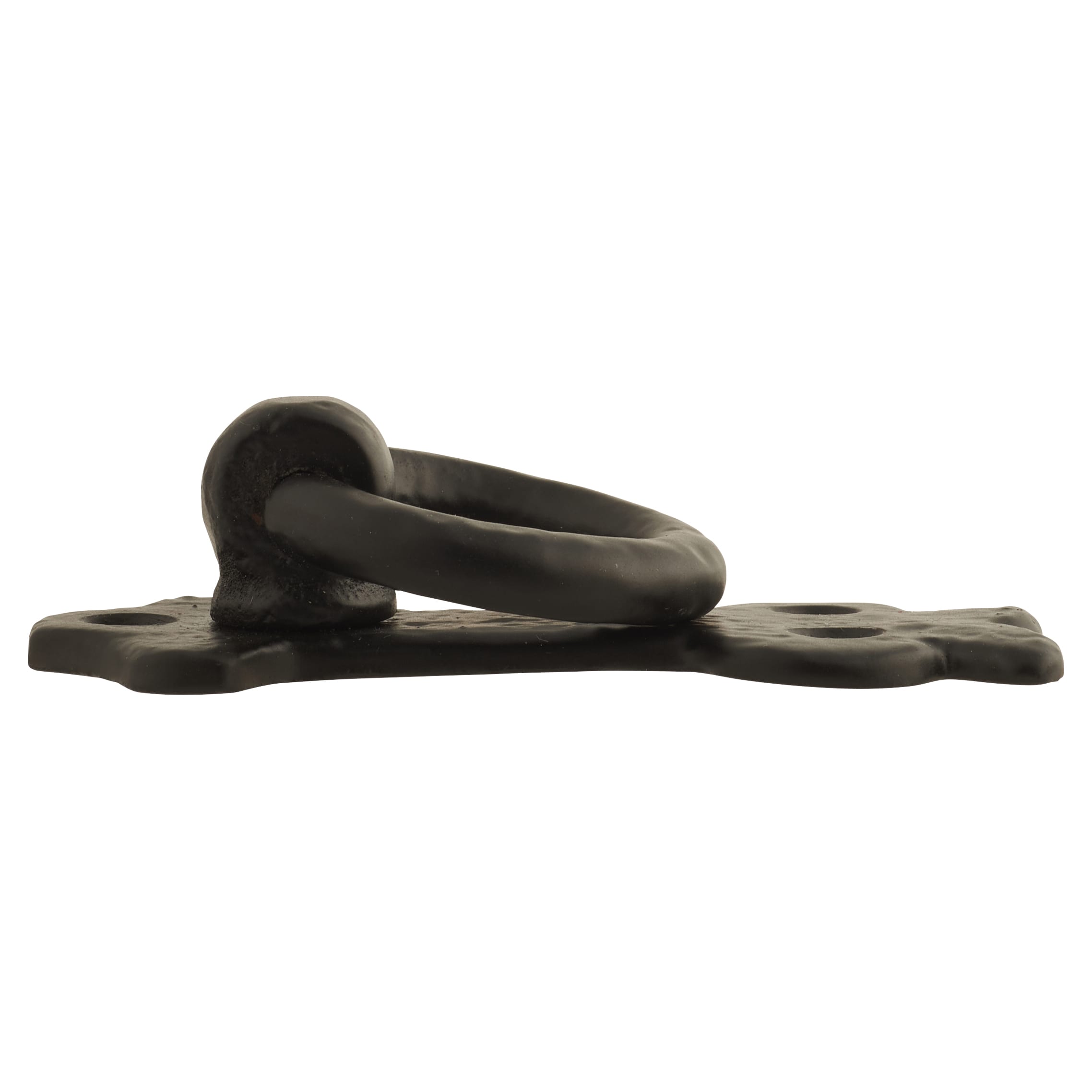 Ring Cabinet Drop Handle - 42mm Diameter on 80 x 36mm Plate - Antique Black Iron - view 3