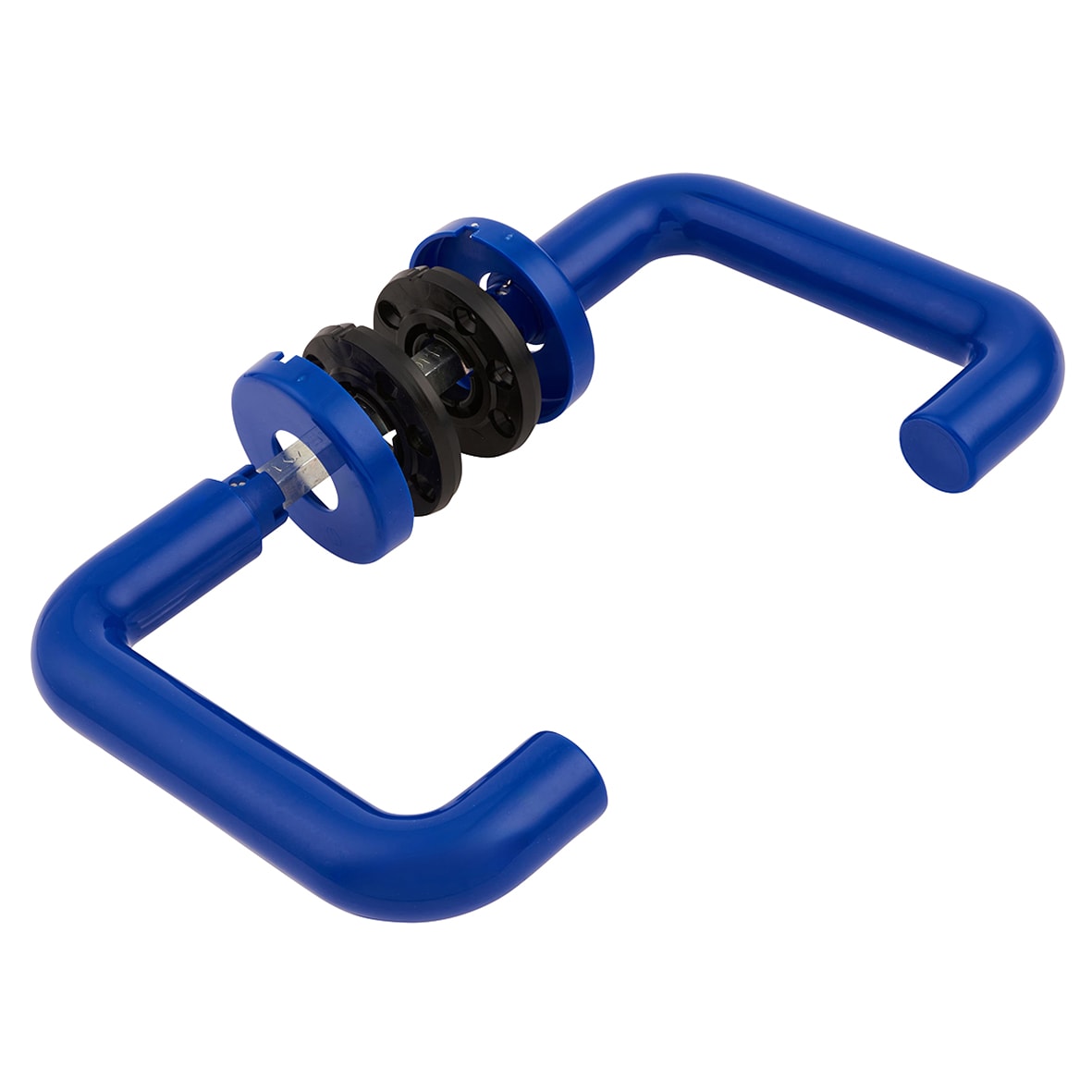 Cobalt Blue Nylon Steel Core Safety Door Handle on Rose - Paris Range - view 6