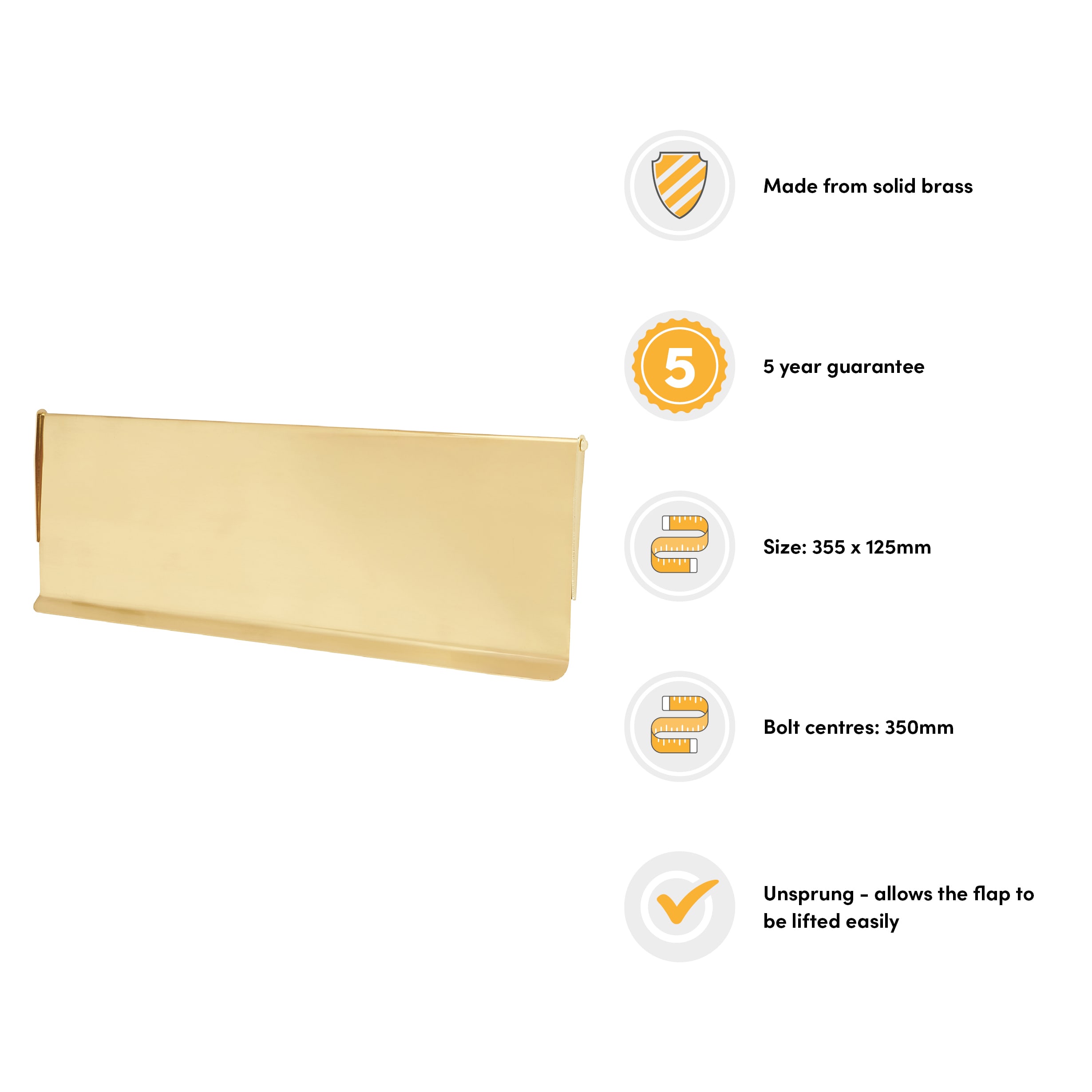 Letter Tidy - 355 x 125mm - Polished Brass - view 3