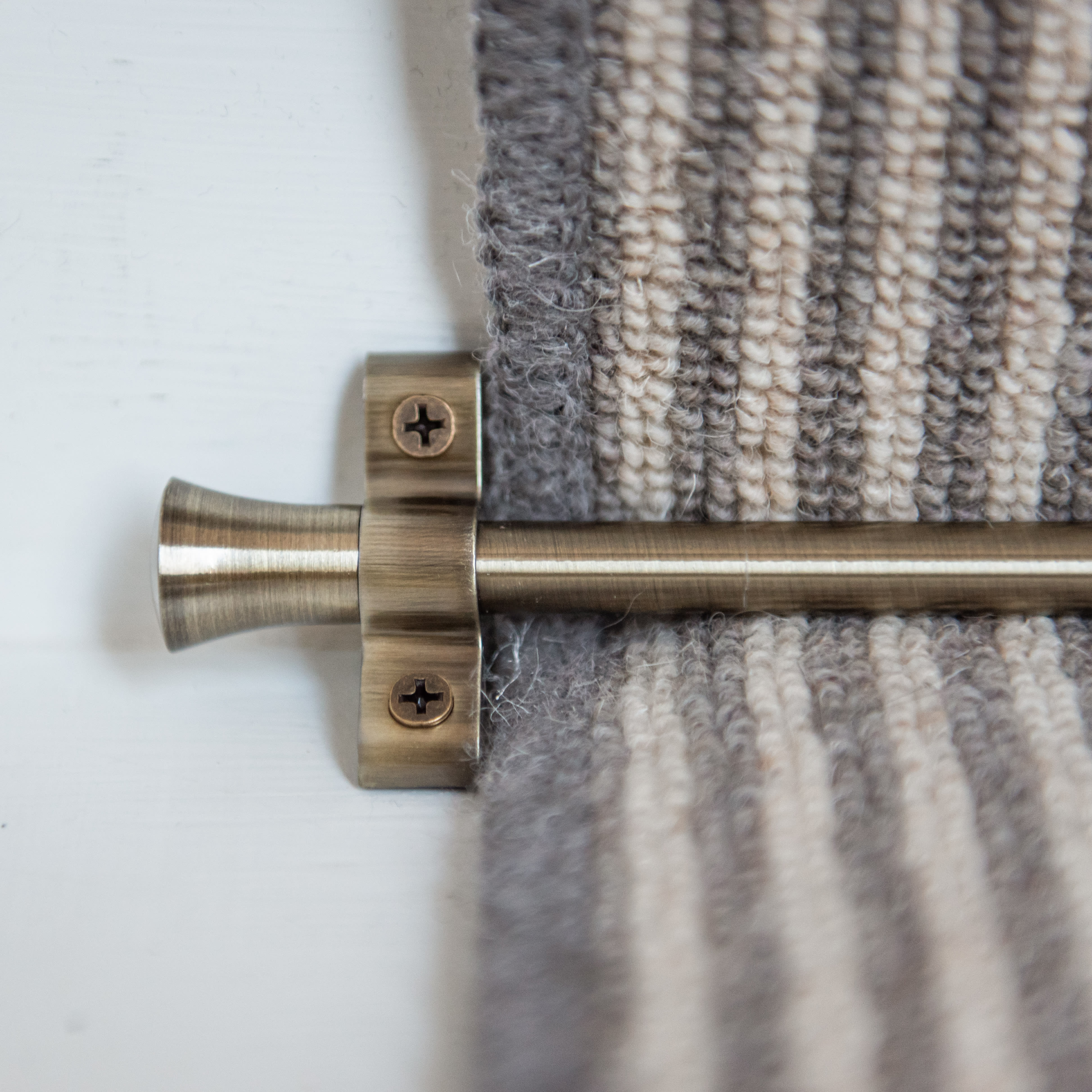Stair Rod with Fluted Finials - 900mm Length - Antique Brass - view 5