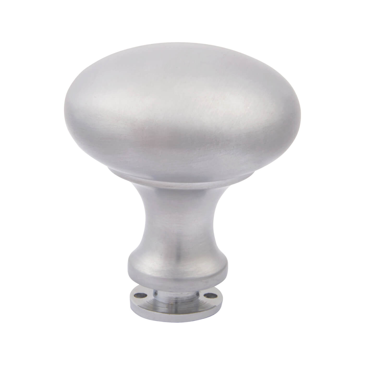 Satin Chrome Round Rim Door Knob - 57mm Rose Diameter - view 4
