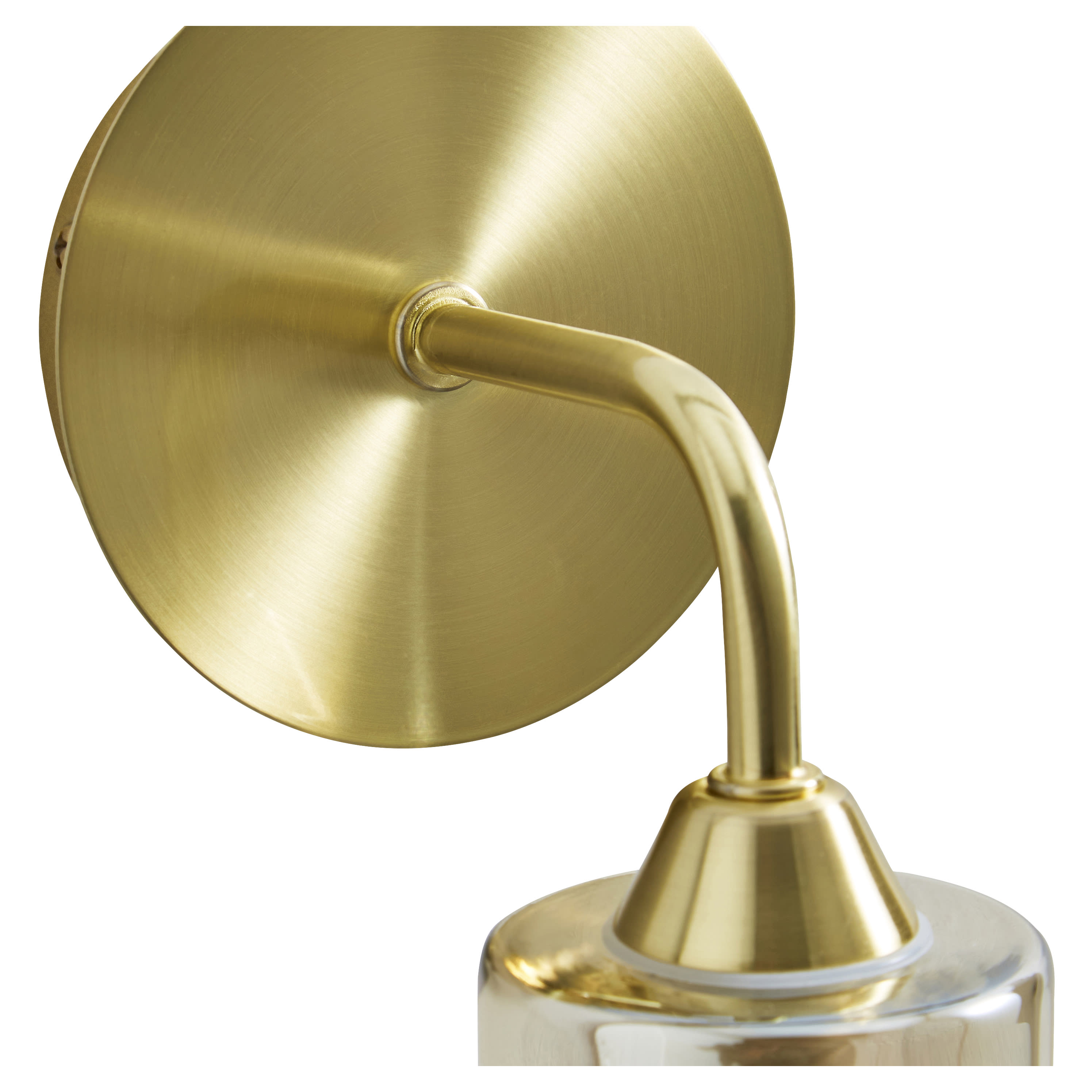 Forum Spa Patras Indoor Wall Light - Satin Brass Fittings and Champagne Glass Shade - view 3