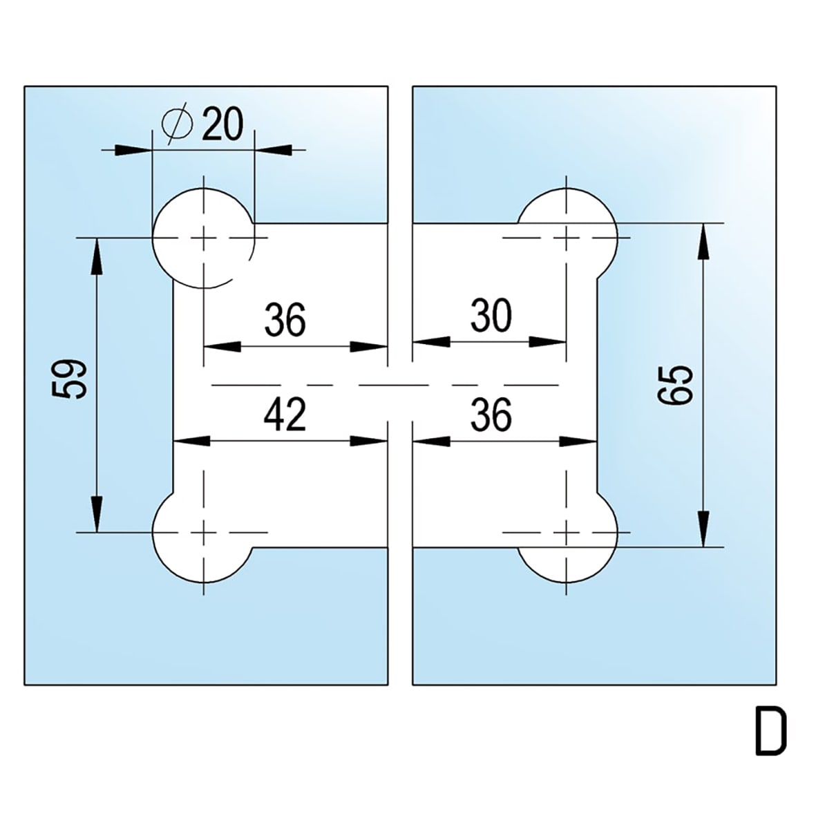 Bilbao Basic Glass to Glass Shower Hinge - 180° - 8-12mm Glass - Polished Chrome - view 2